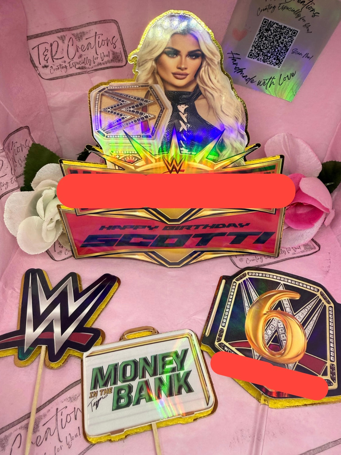 Personalized Wrestler Cake Topper – Custom Funny Birthday Decoration
