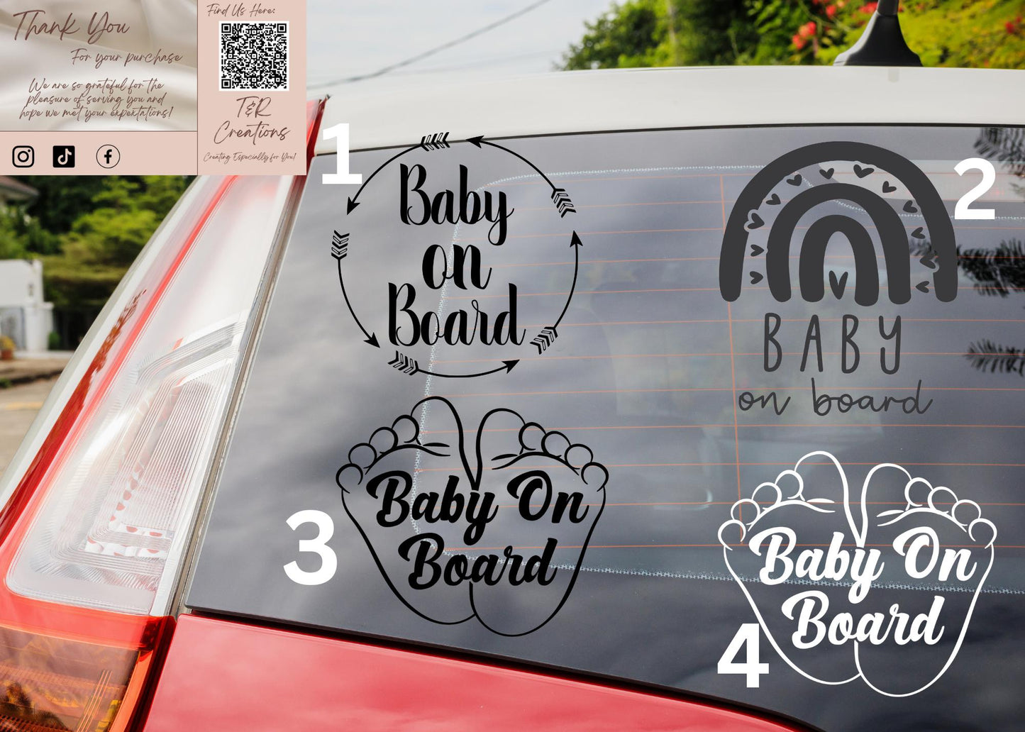Baby On Board Car Decal: Waterproof Vinyl Sticker (5-inch)