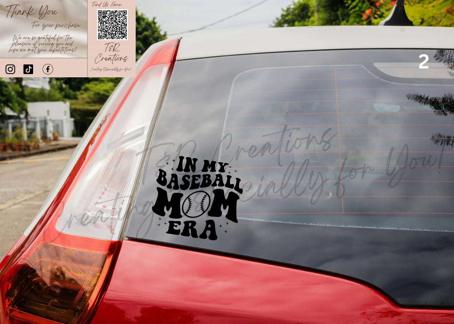 Baseball Mom Era Car Decal: Waterproof Vinyl Sticker