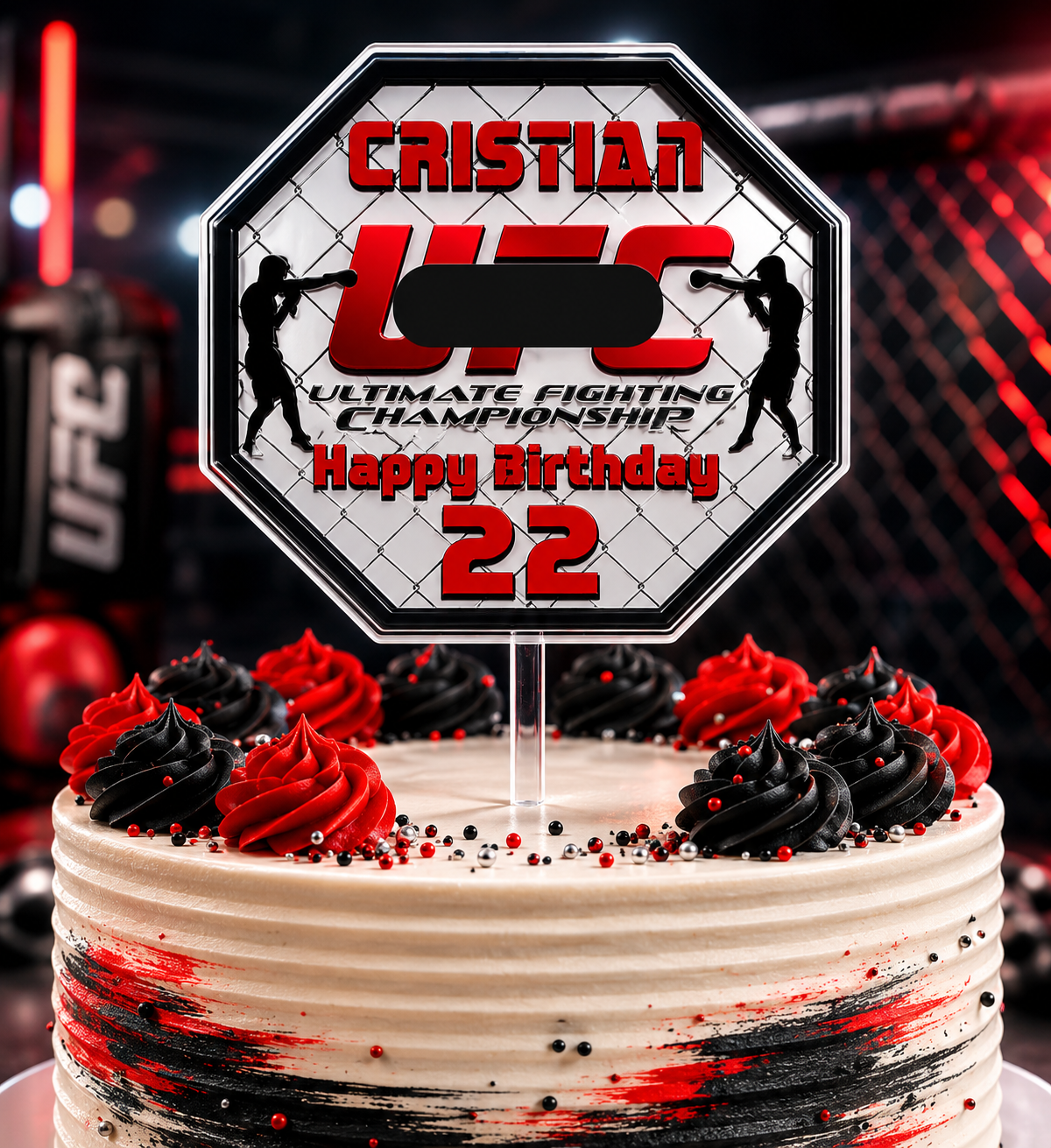 Personalized Wrestler Cake Topper – Custom Funny Birthday Decoration