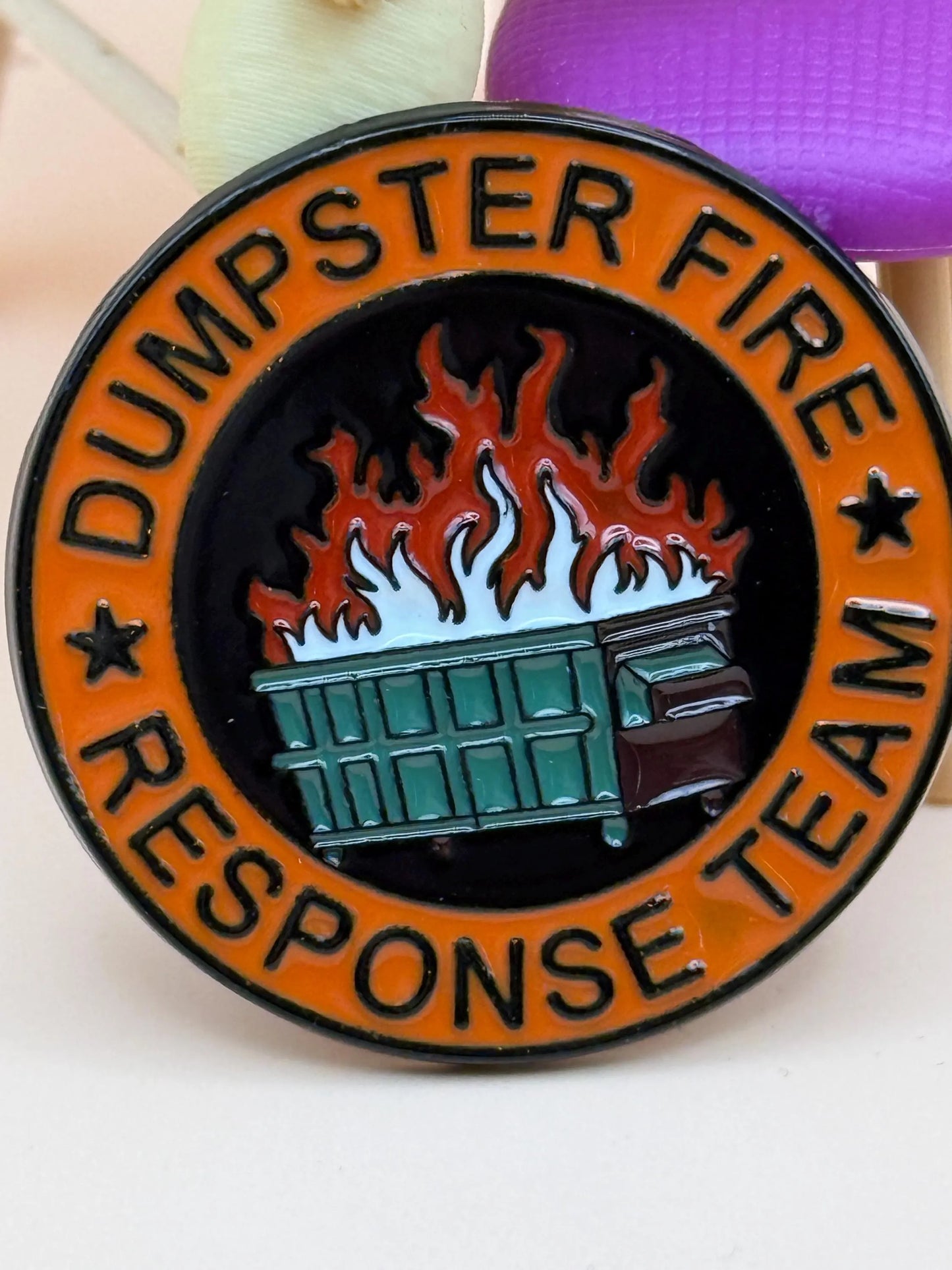 Dumpster FIRE RESPONSE TEAM Hard Enamel Pin – Premium Medical Metal Lapel Pin