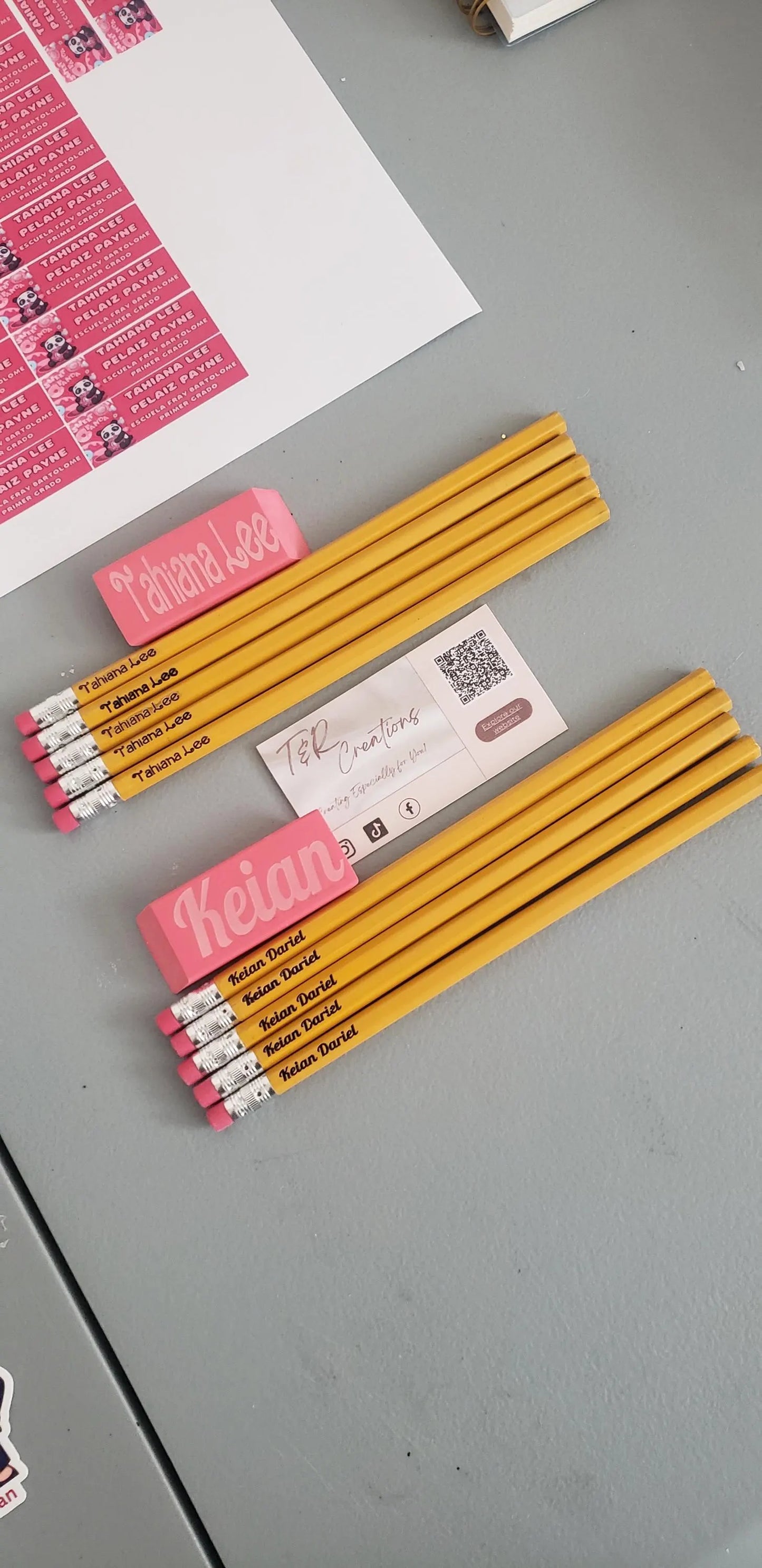 Custom Laser Engraved Wood Pencils - Doll Font, Back to School