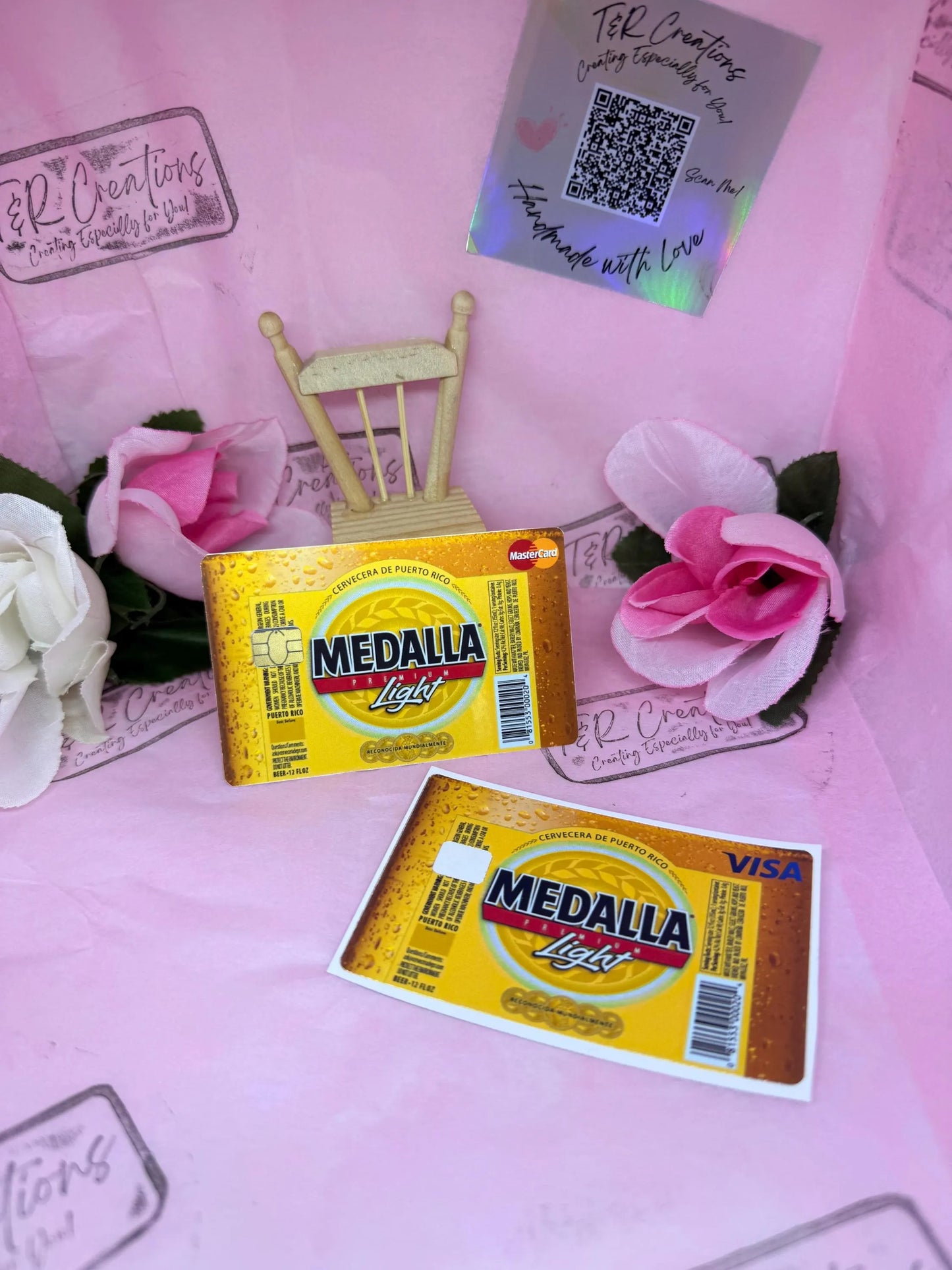 Medalla Card Sticker: Puerto Rico Design, Waterproof Vinyl