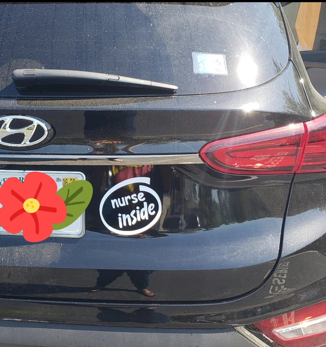 Nurse Inside” Car Decal – Waterproof & Long-Lasting