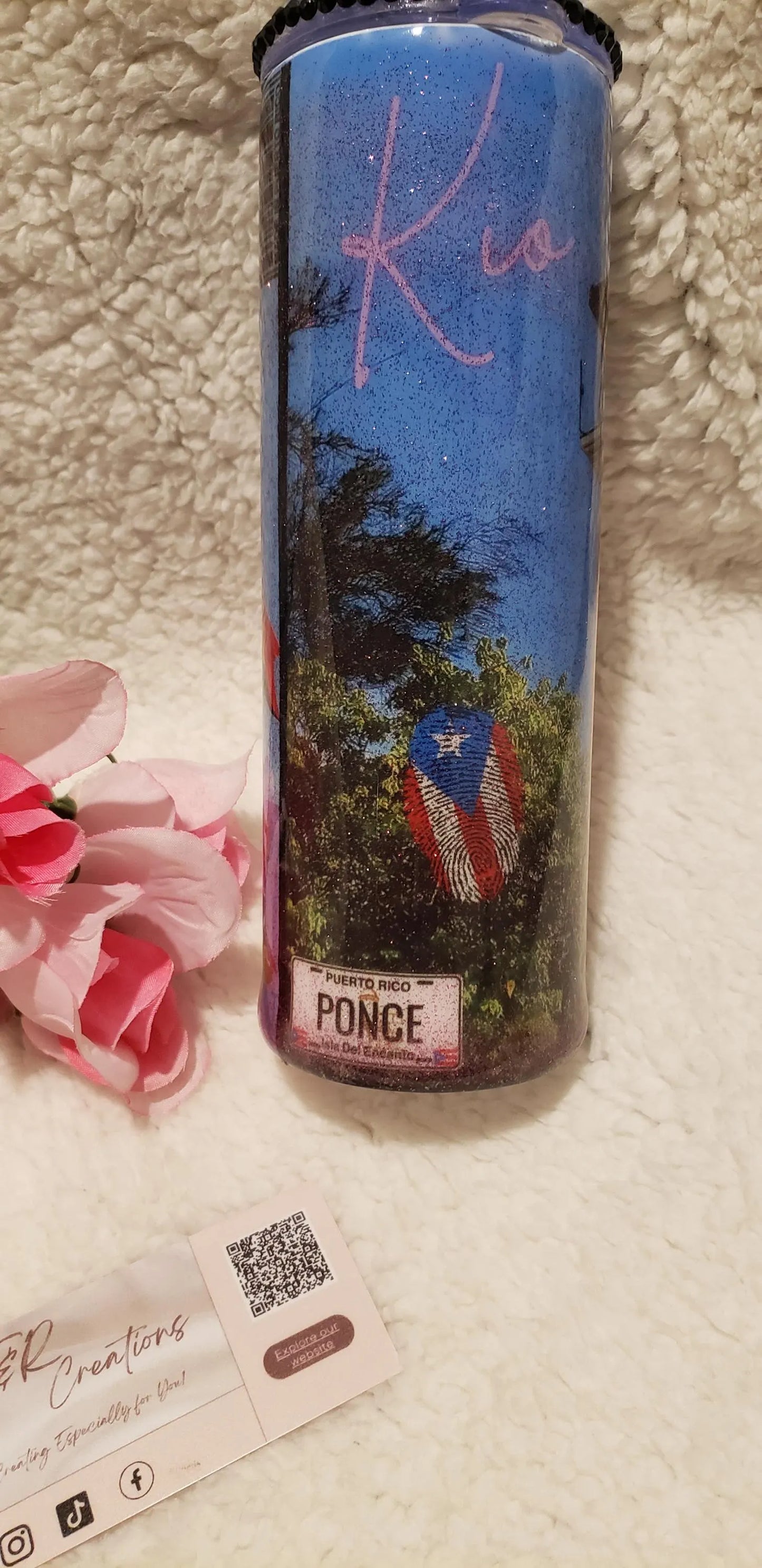 Custom Puerto Rico Tumbler: Ponce Design, Personalized 20 oz Stainless Steel