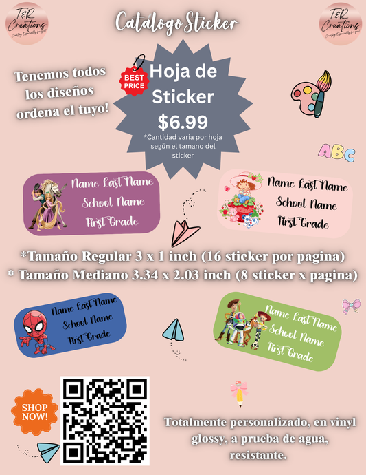 Magical Family Inspired/ Floral Doll Theme Custom Waterproof Stickers: Back to School Stickers