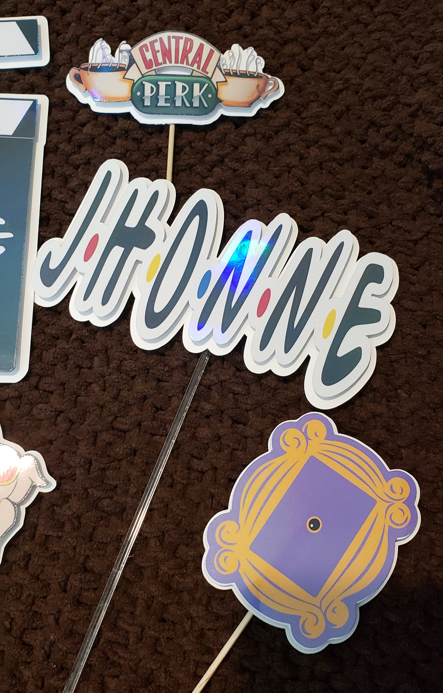 Personalized Friend Cake Topper – Custom Name | Funny Birthday Decoration