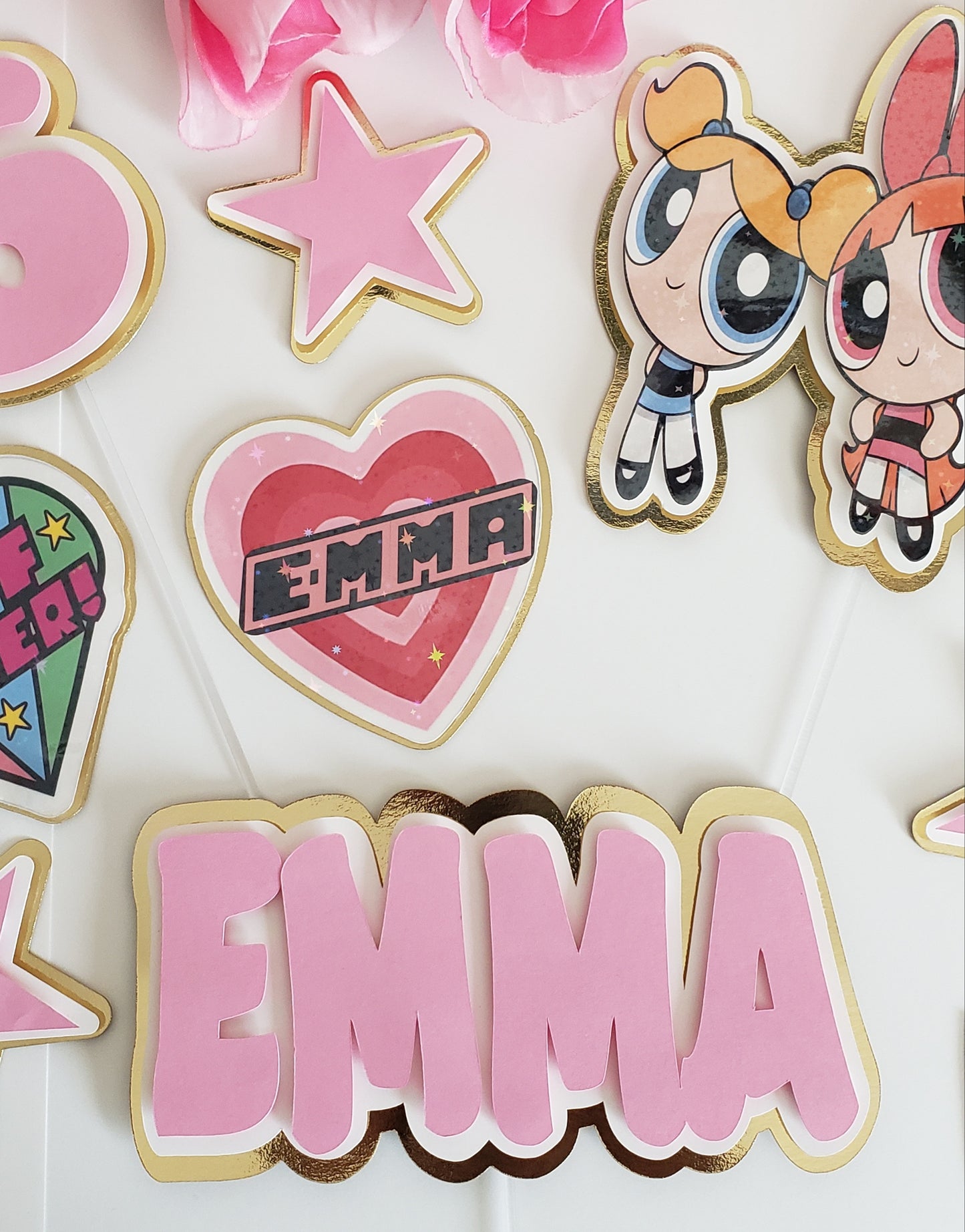 Doll Personalized Cake Topper – Custom Name | Pink Elegant Birthday Decoration