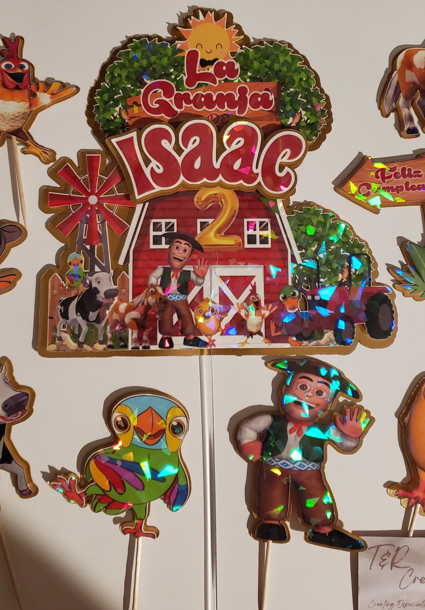 Farm personalized Cake Topper – Custom Name | Farmer Birthday Decoration
