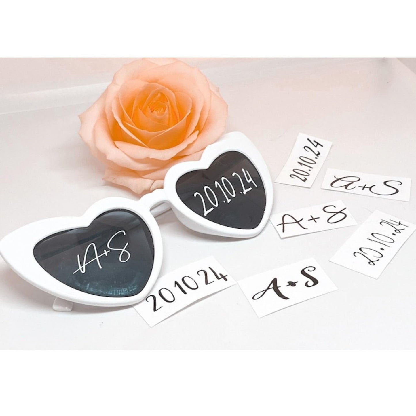 Custom Vinyl Stickers for Party Glasses: Personalized Initials & Date