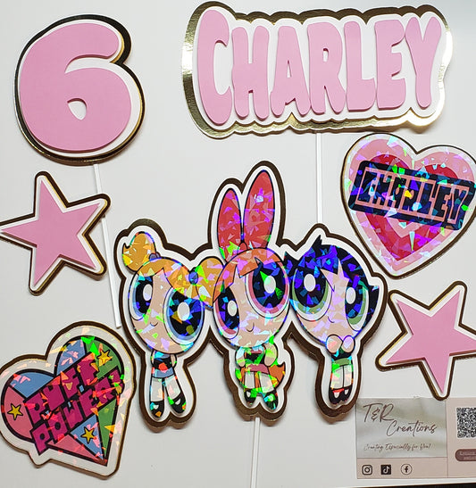 Doll Personalized Cake Topper – Custom Name | Pink Elegant Birthday Decoration