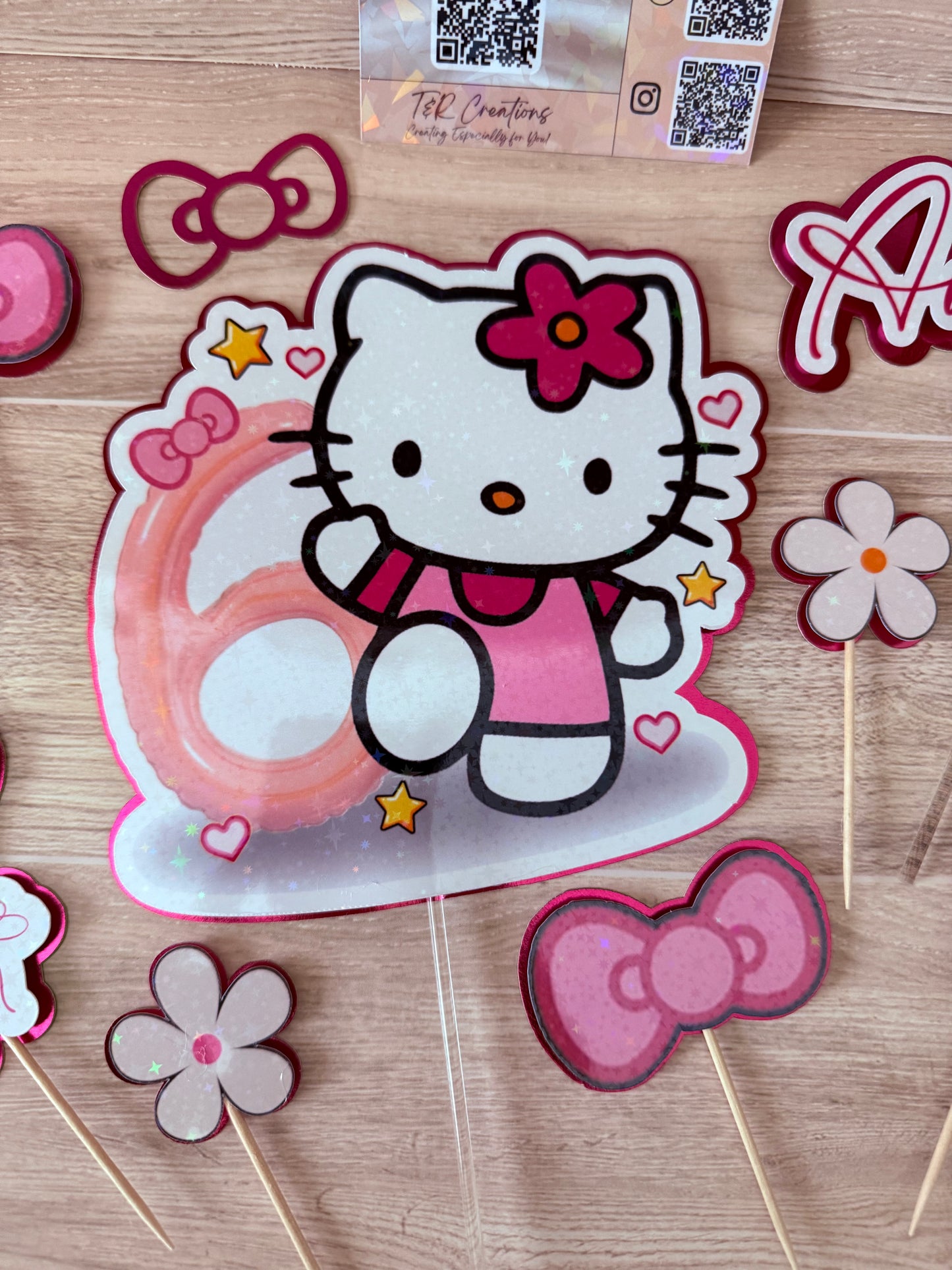 Kitty Personalized Cake Topper – Custom Name | Hawaii Birthday Decoration