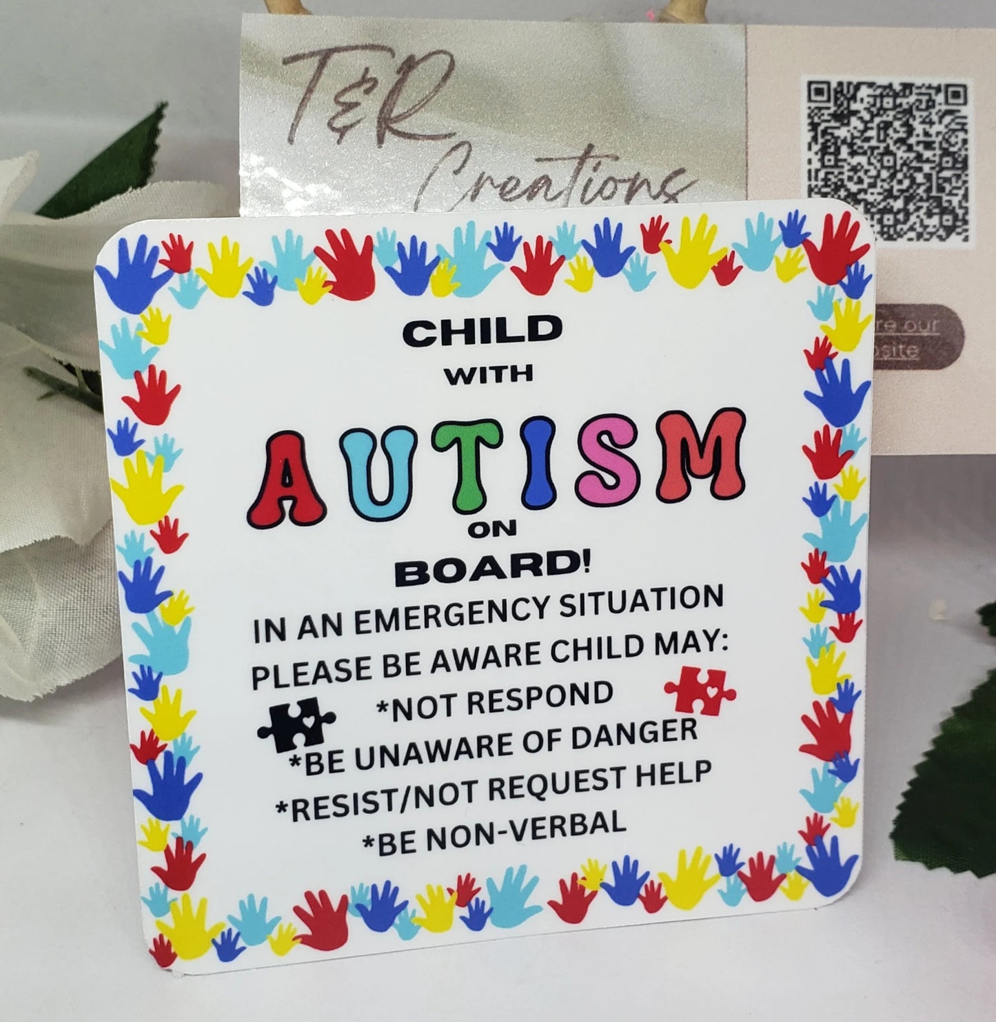 Child with Autism Alert Car Sticker - Waterproof Vinyl Decal