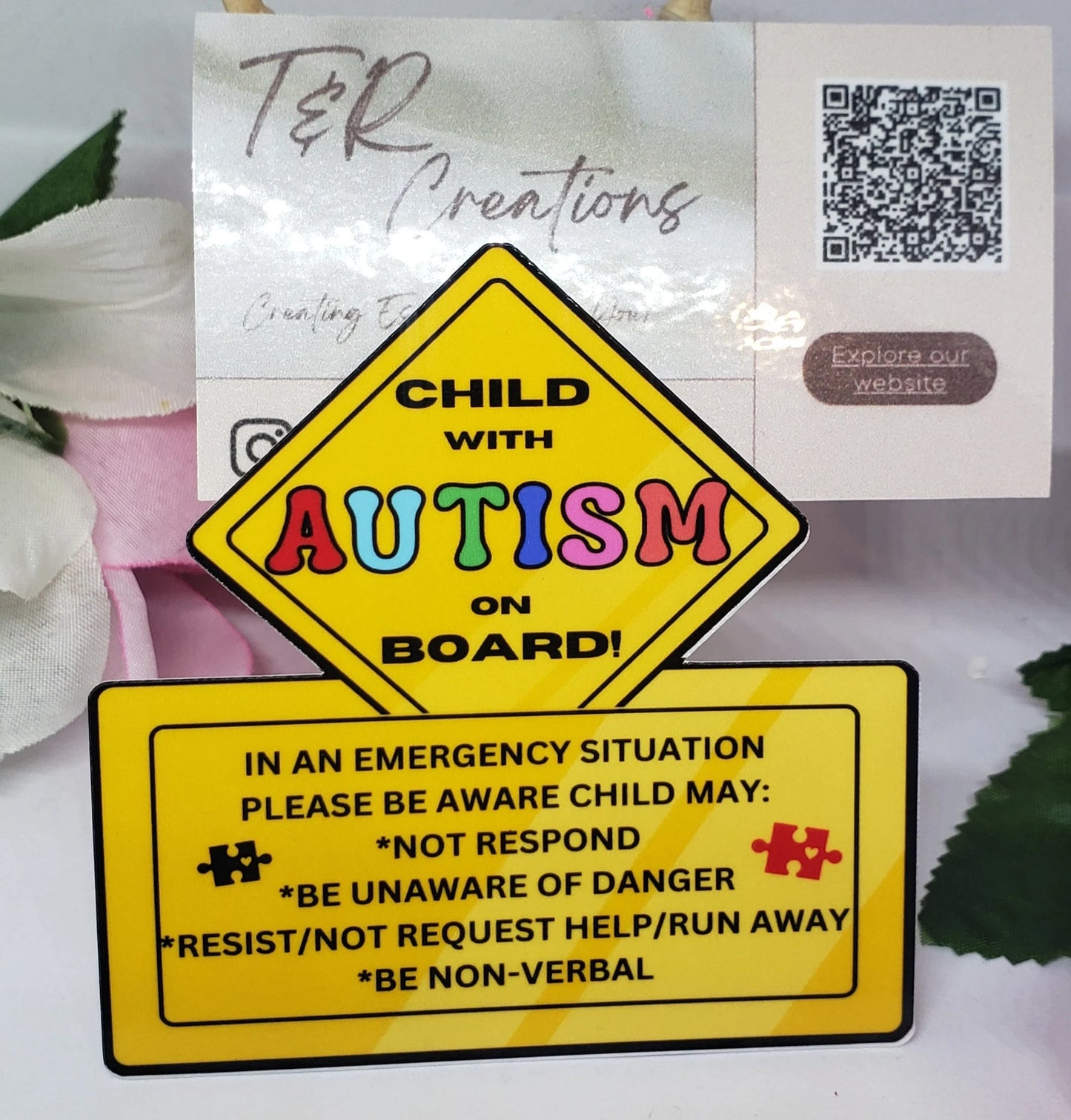 Child with Autism Alert Car Sticker - Waterproof Vinyl Decal