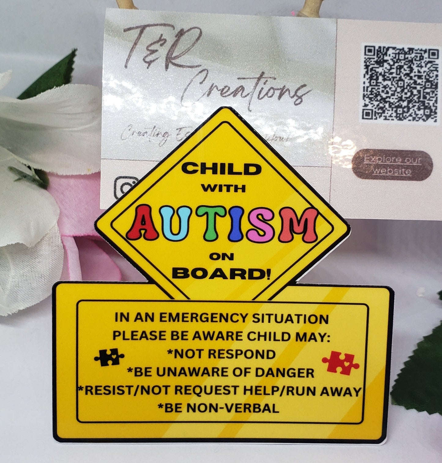 Child with Autism Alert Car Sticker - Waterproof Vinyl Decal
