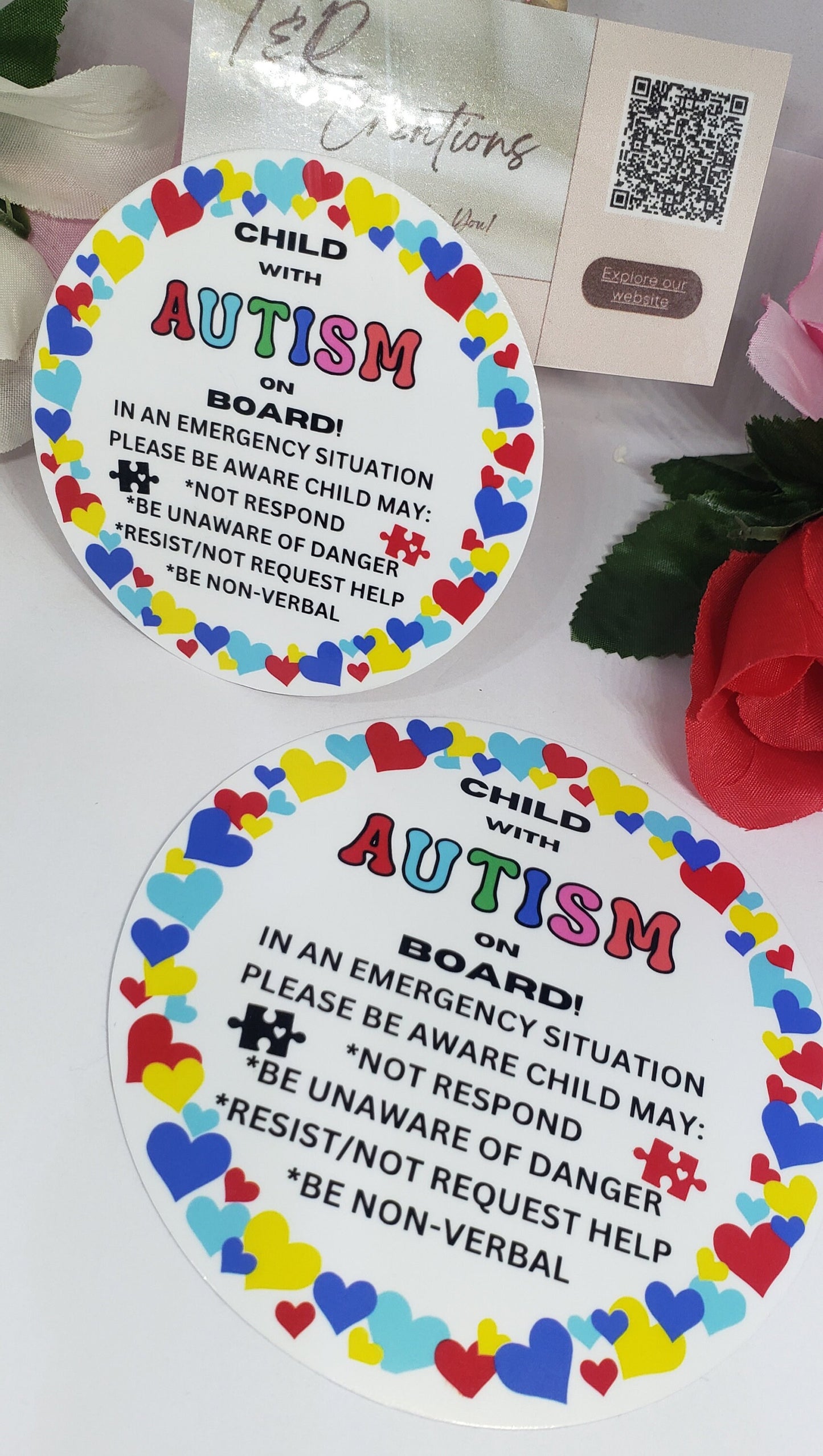 Child with Autism Alert Car Sticker - Waterproof Vinyl Decal