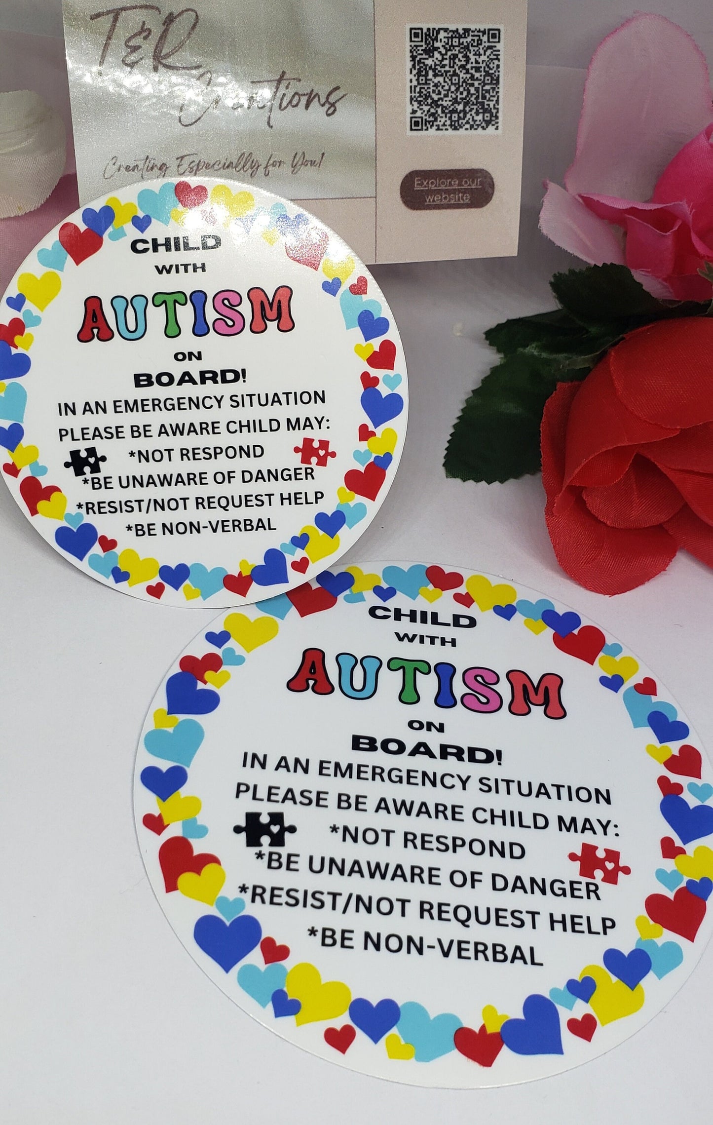 Child with Autism Alert Car Sticker - Waterproof Vinyl Decal