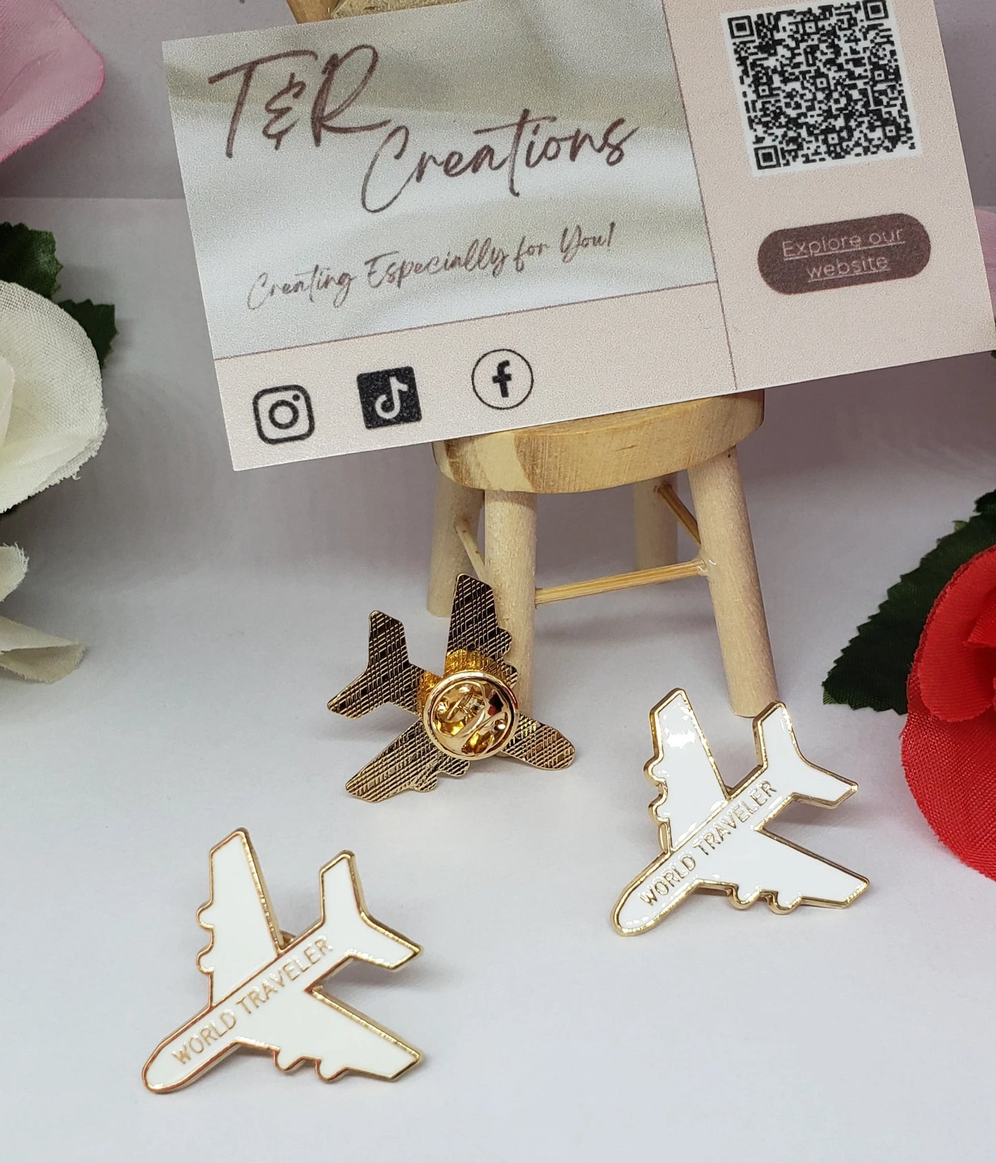 Airplane Enamel Pin: Travel Gift, Backpack Accessory