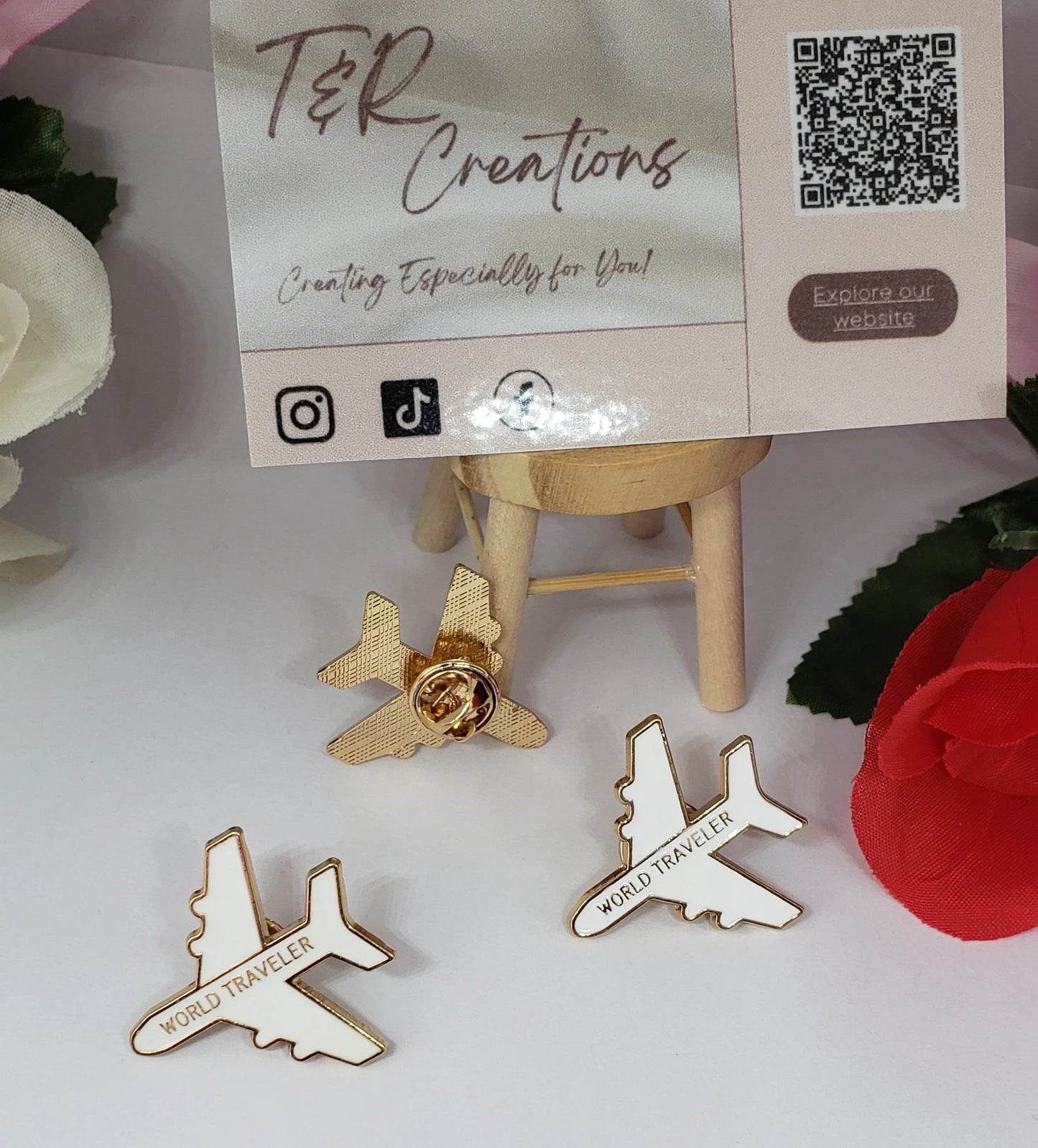 Airplane Enamel Pin: Travel Gift, Backpack Accessory