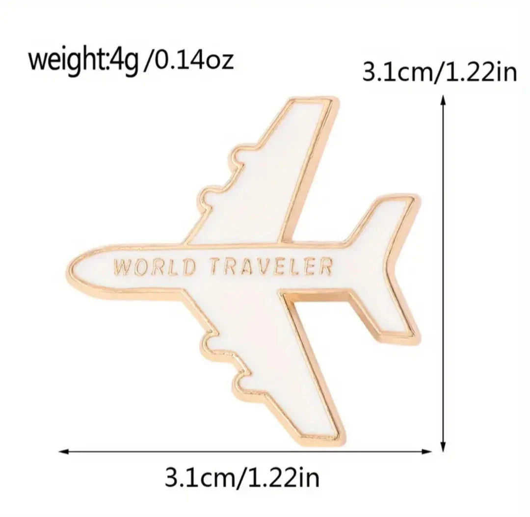 Airplane Enamel Pin: Travel Gift, Backpack Accessory
