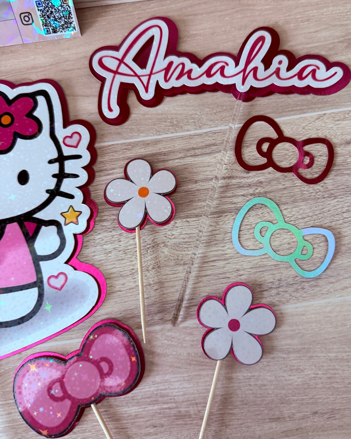 Kitty Personalized Cake Topper – Custom Name | Hawaii Birthday Decoration