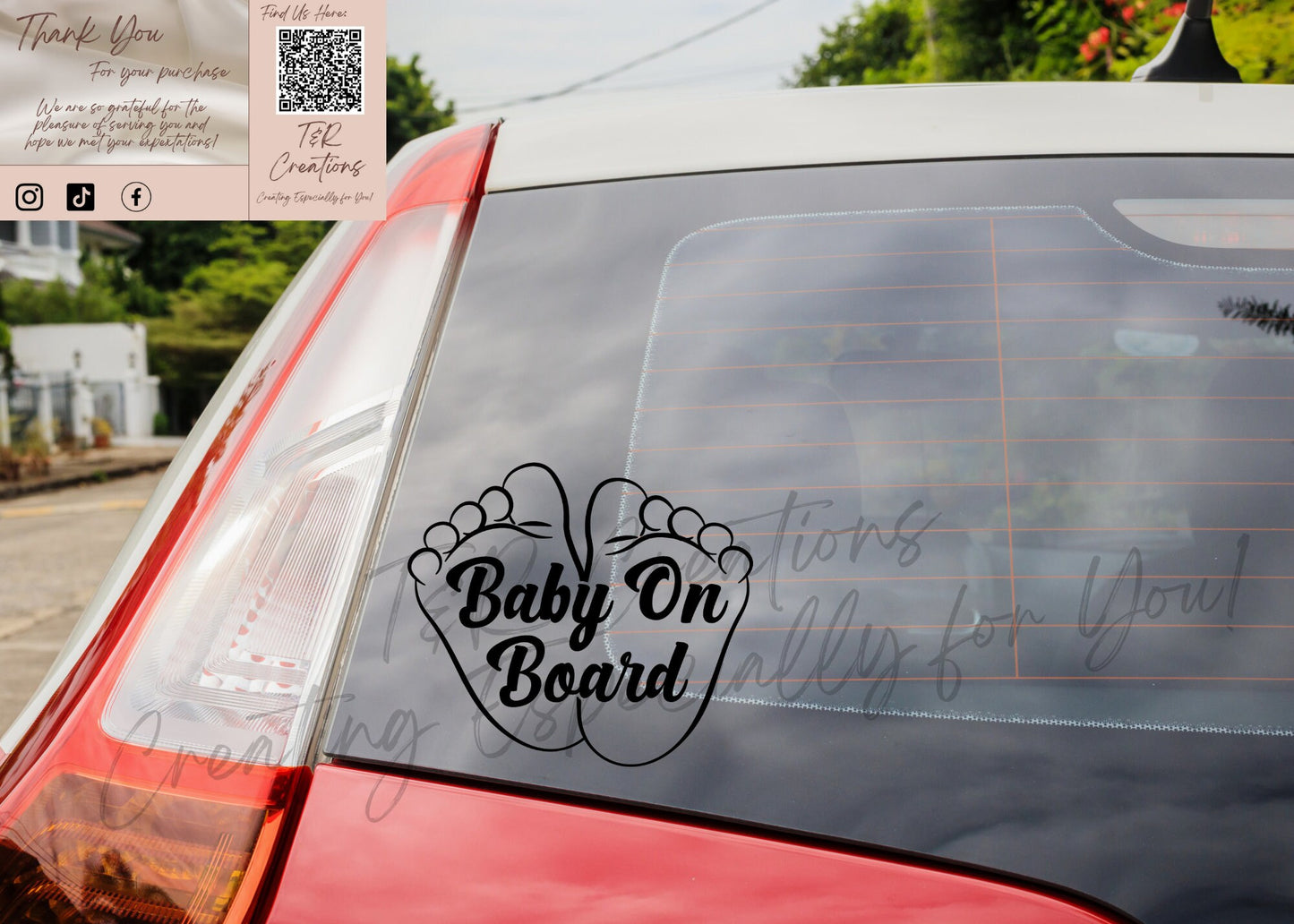 Baby On Board Car Decal: Waterproof Vinyl Sticker (5-inch)