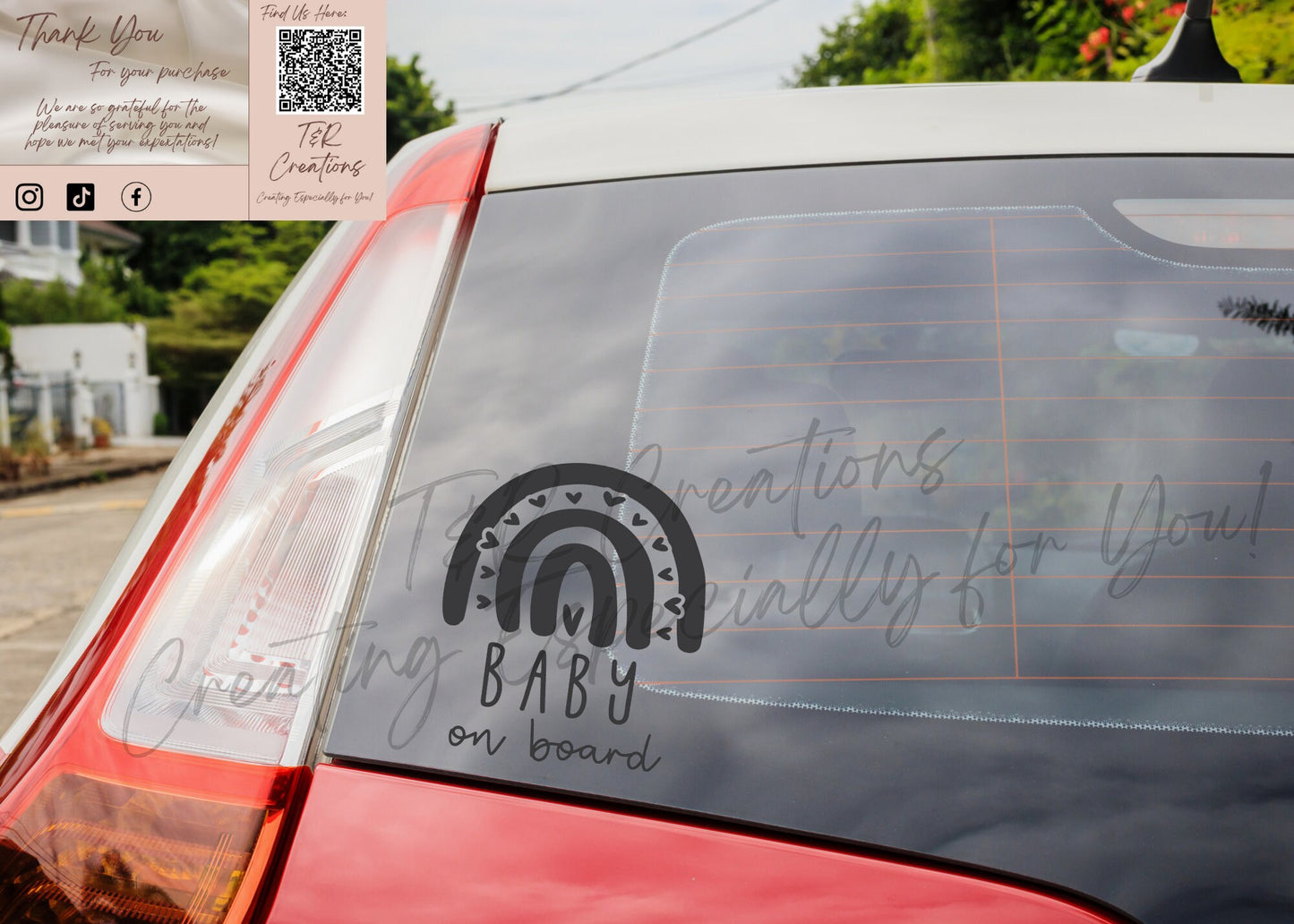 Baby On Board Car Decal: Waterproof Vinyl Sticker (5-inch)
