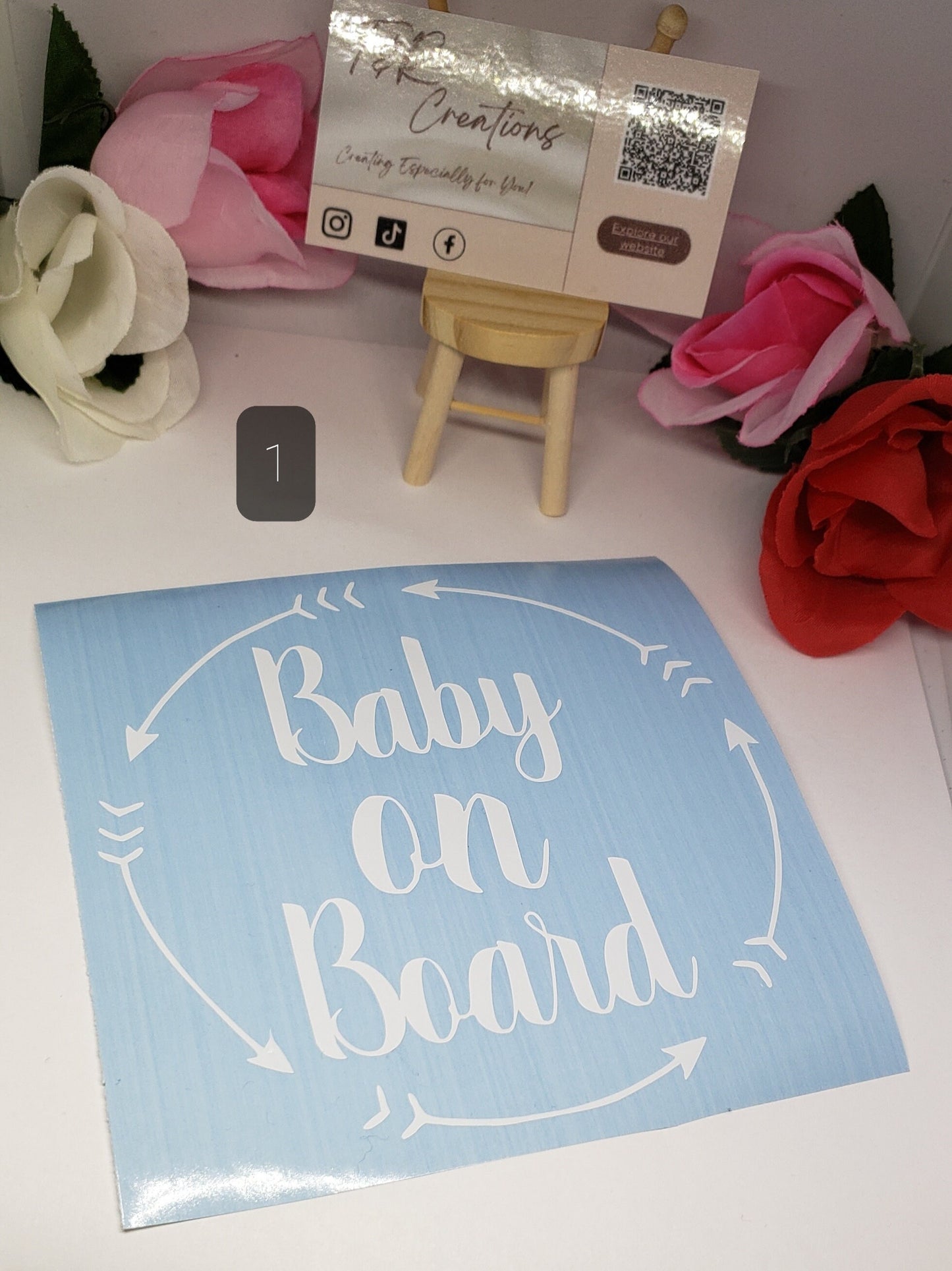 Baby On Board Car Decal: Waterproof Vinyl Sticker (5-inch)