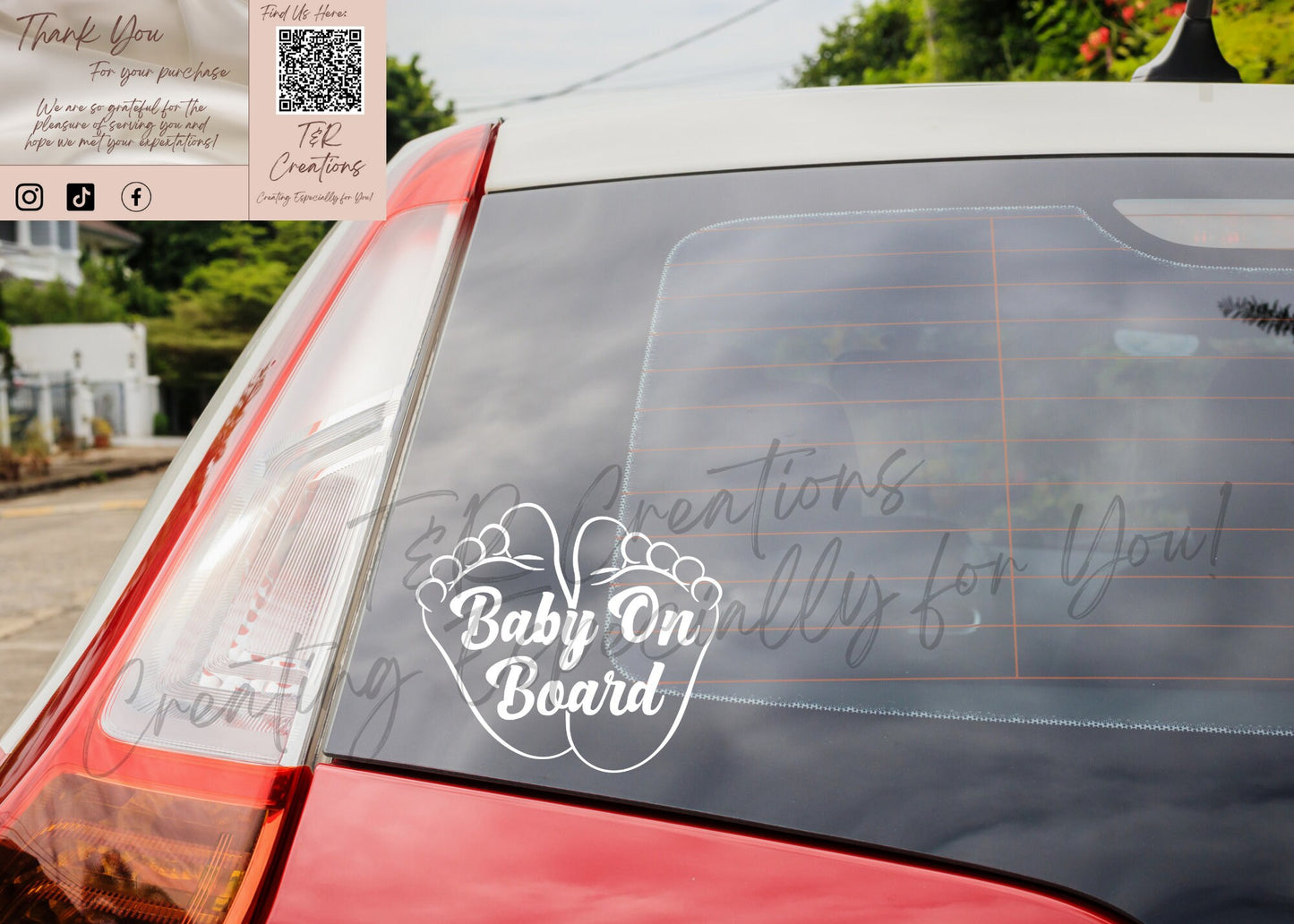 Baby On Board Car Decal: Waterproof Vinyl Sticker (5-inch)
