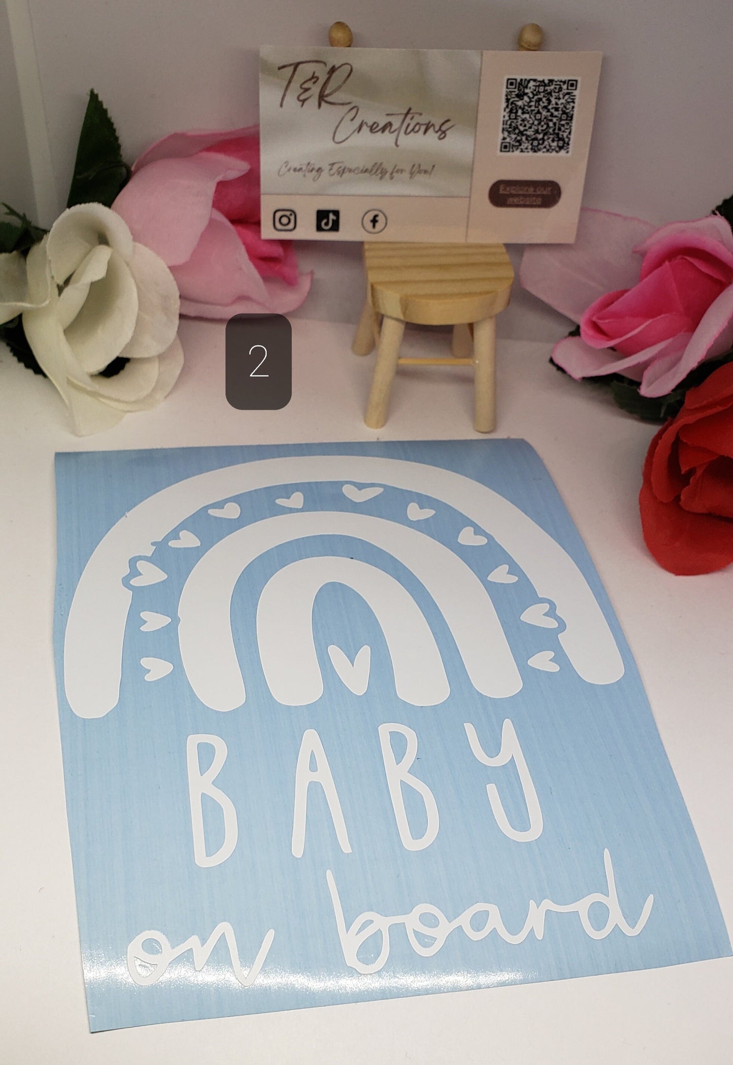 Baby On Board Car Decal: Waterproof Vinyl Sticker (5-inch)