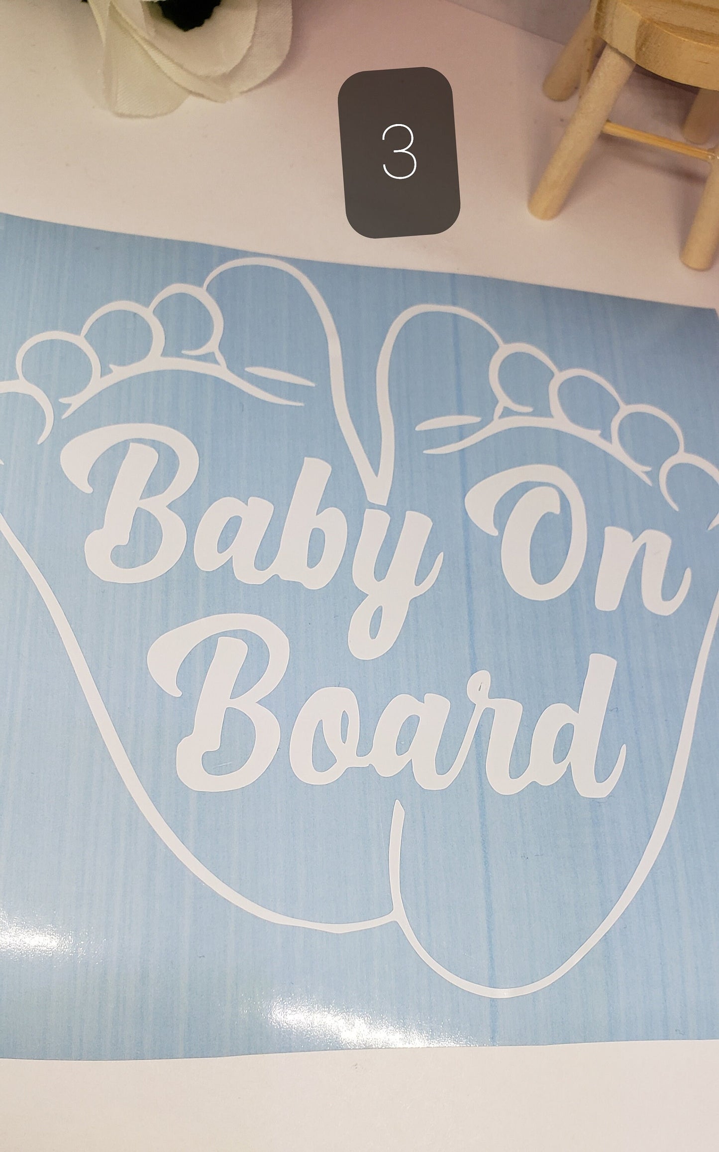 Baby On Board Car Decal: Waterproof Vinyl Sticker (5-inch)