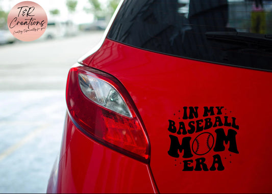 Baseball Mom Era Car Decal: Waterproof Vinyl Sticker