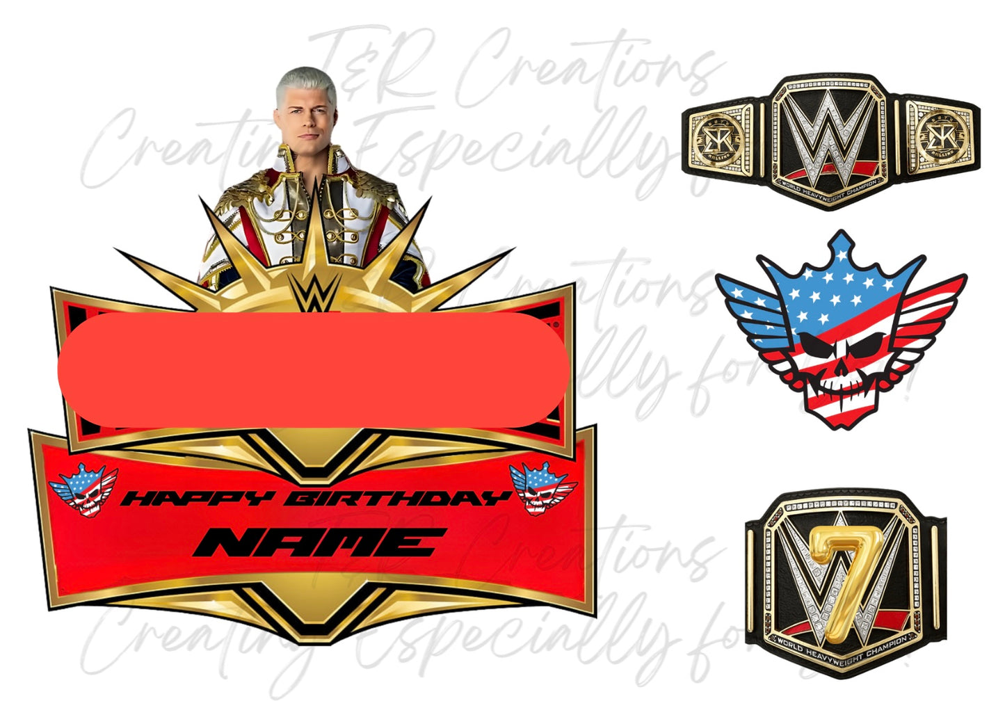 Personalized Wrestler Cake Topper – Custom Funny Birthday Decoration