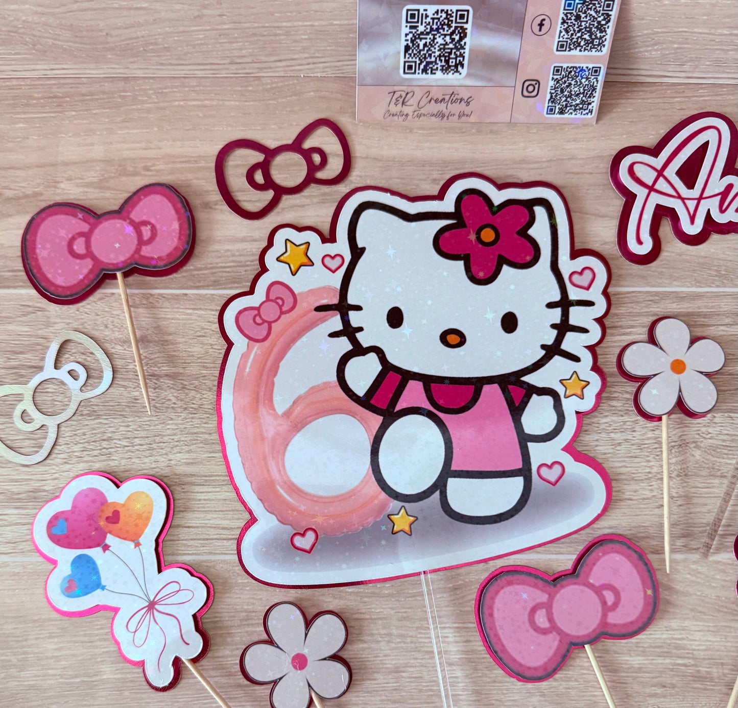 Kitty Personalized Cake Topper – Custom Name | Hawaii Birthday Decoration