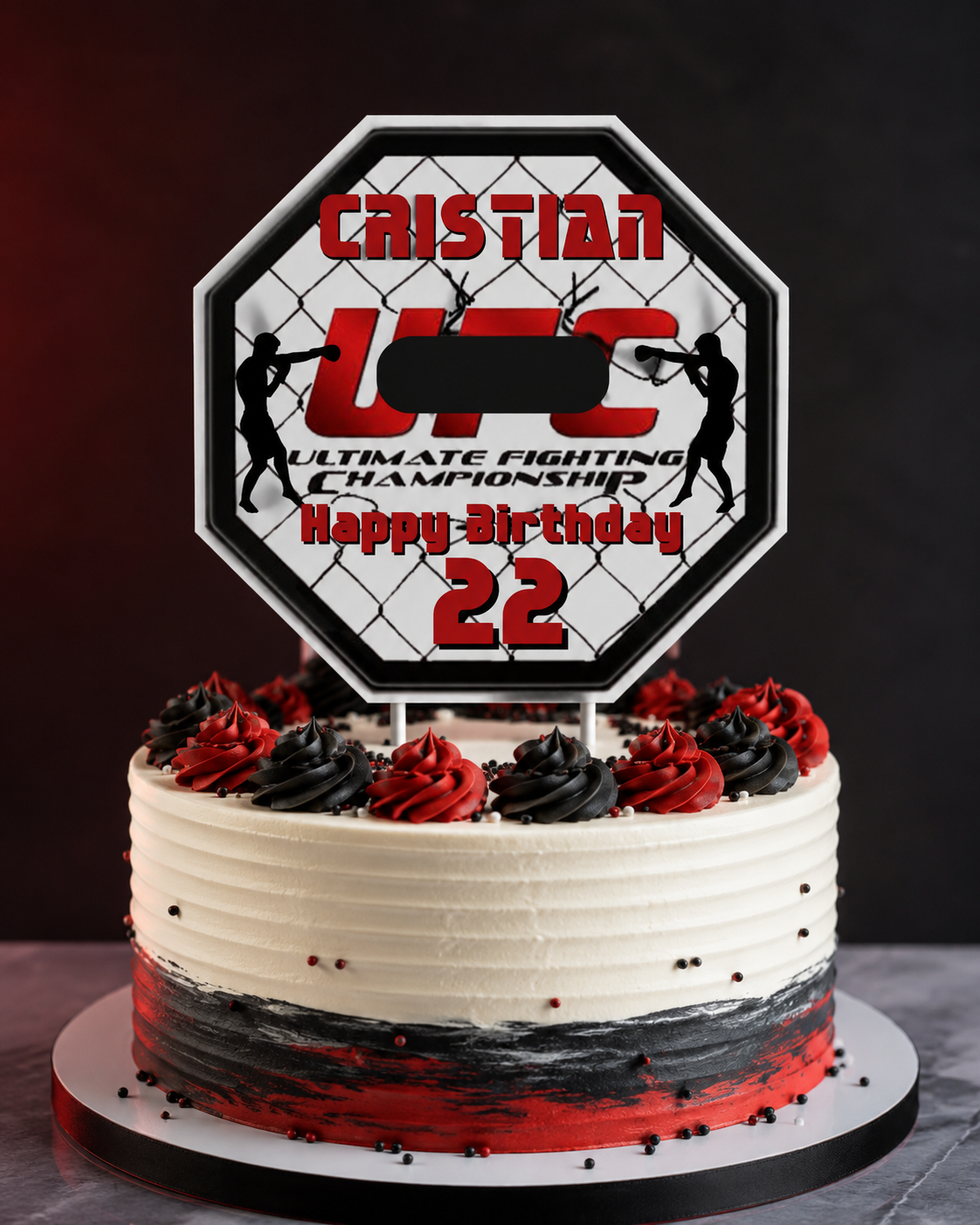Personalized Wrestler Cake Topper – Custom Funny Birthday Decoration