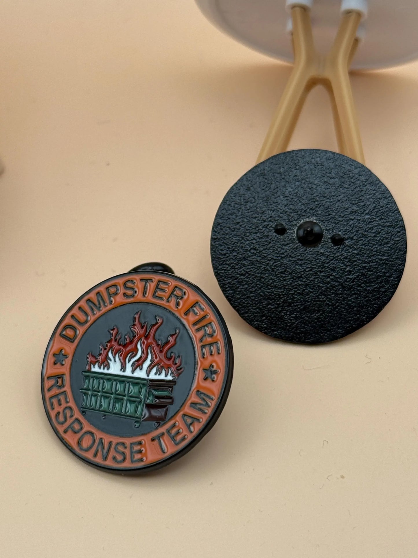 Dumpster FIRE RESPONSE TEAM Hard Enamel Pin – Premium Medical Metal Lapel Pin