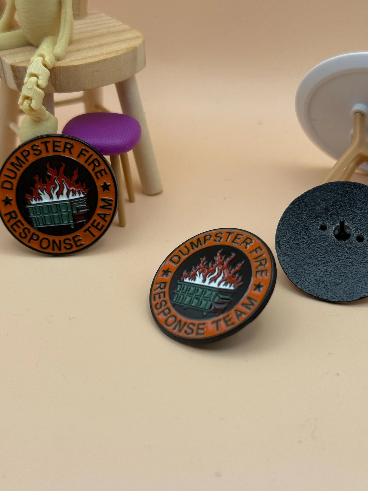 Dumpster FIRE RESPONSE TEAM Hard Enamel Pin – Premium Medical Metal Lapel Pin