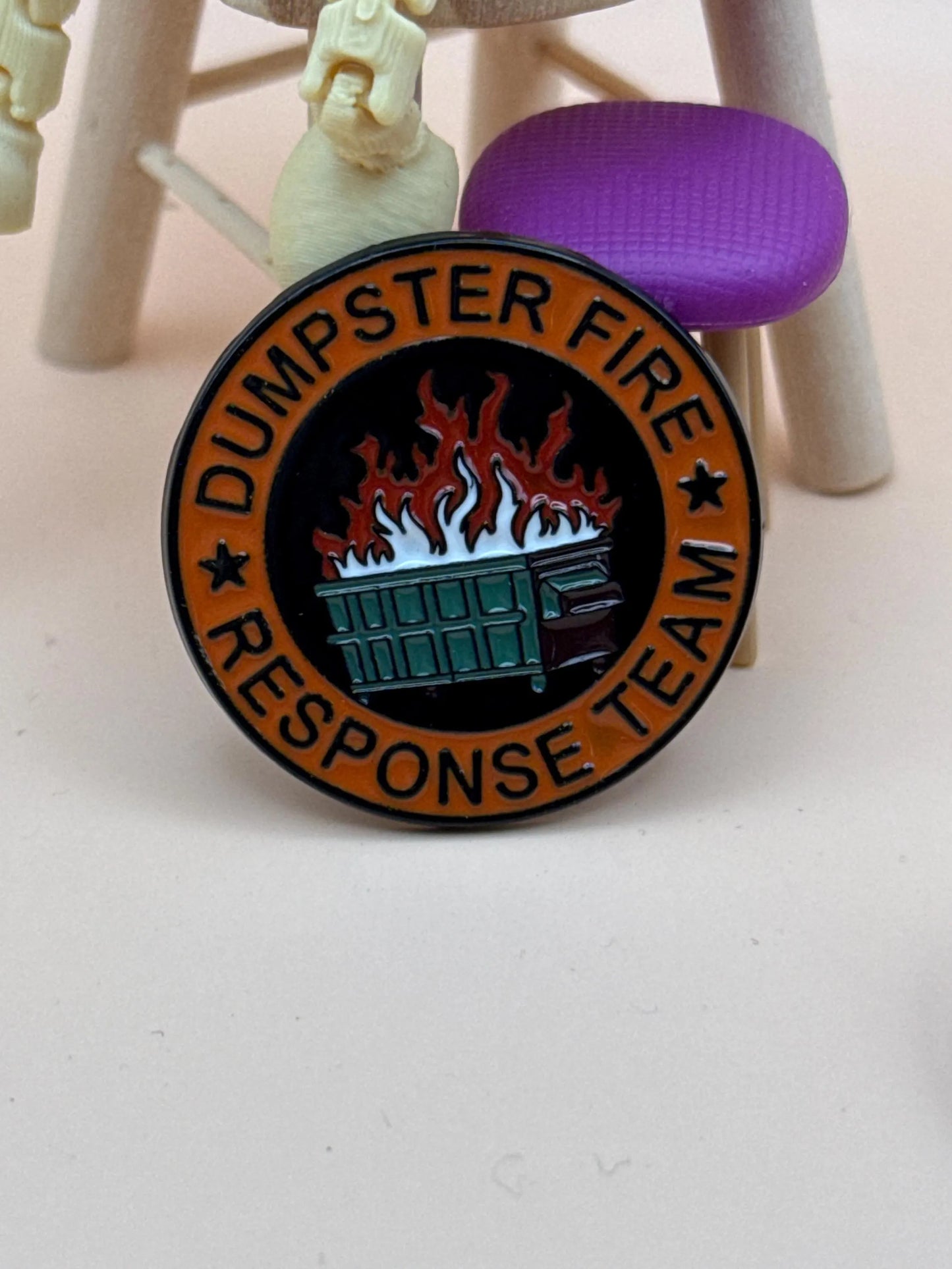 Dumpster FIRE RESPONSE TEAM Hard Enamel Pin – Premium Medical Metal Lapel Pin