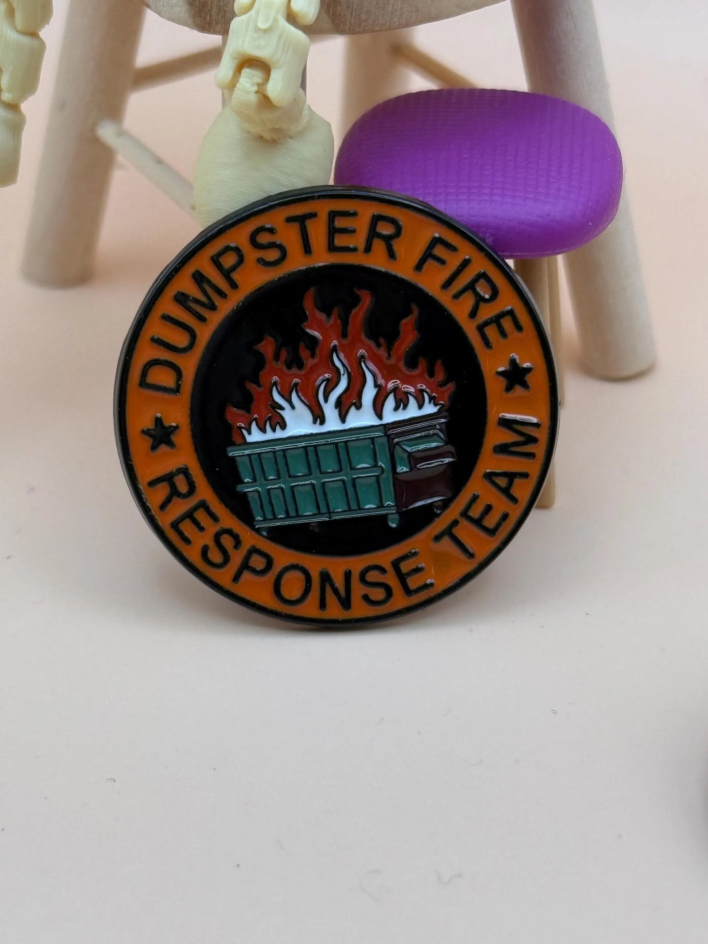 Dumpster FIRE RESPONSE TEAM Hard Enamel Pin – Premium Medical Metal Lapel Pin