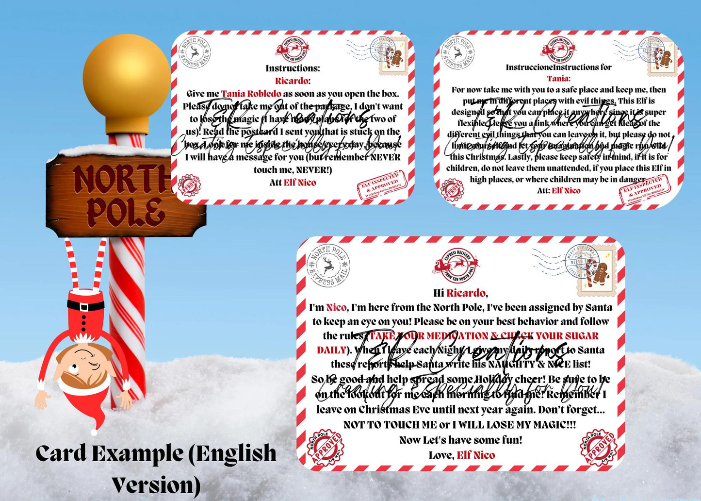 Personalized Christmas Elf Kit | Naughty Elf Holiday Tradition | Custom Name Elf Gift for Kids