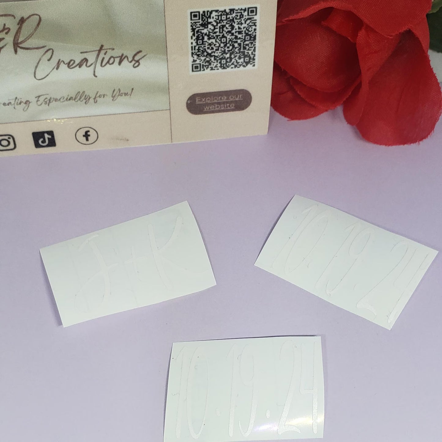 Custom Vinyl Stickers for Party Glasses: Personalized Initials & Date