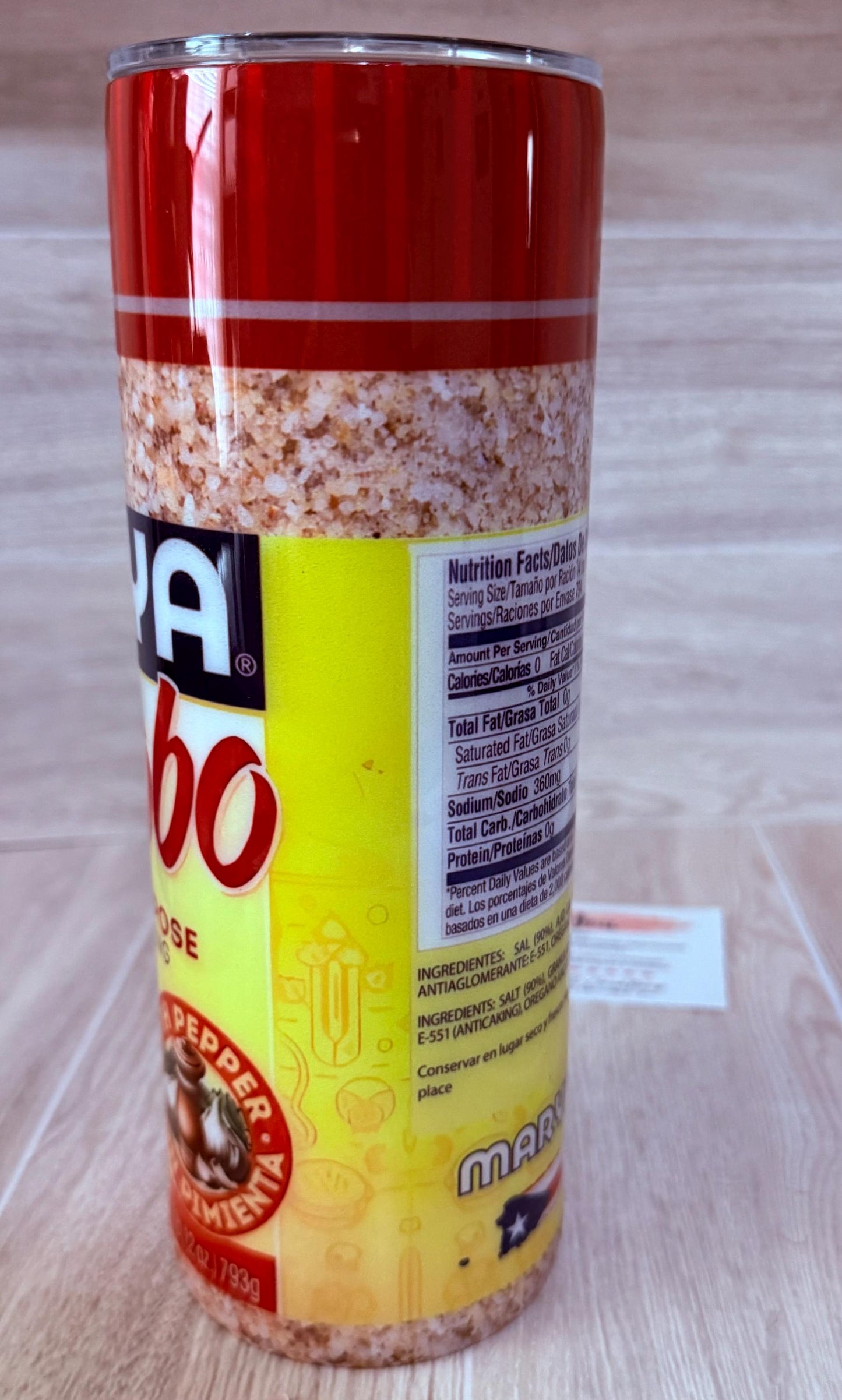 Custom Adobo Goya Bottle Design Tumbler - 20 oz Skinny Tumbler