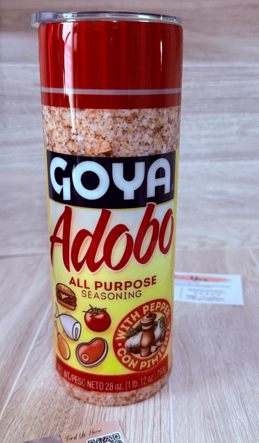 Custom Adobo Goya Bottle Design Tumbler - 20 oz Skinny Tumbler