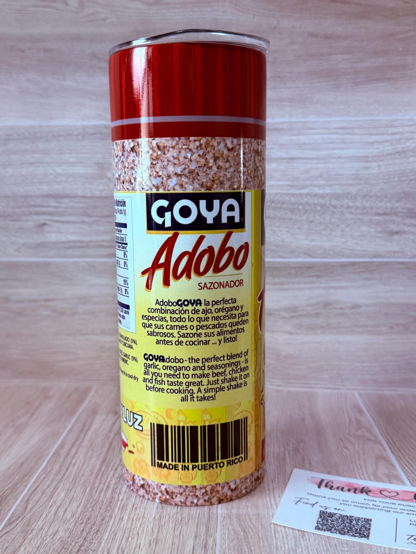 Custom Adobo Goya Bottle Design Tumbler - 20 oz Skinny Tumbler