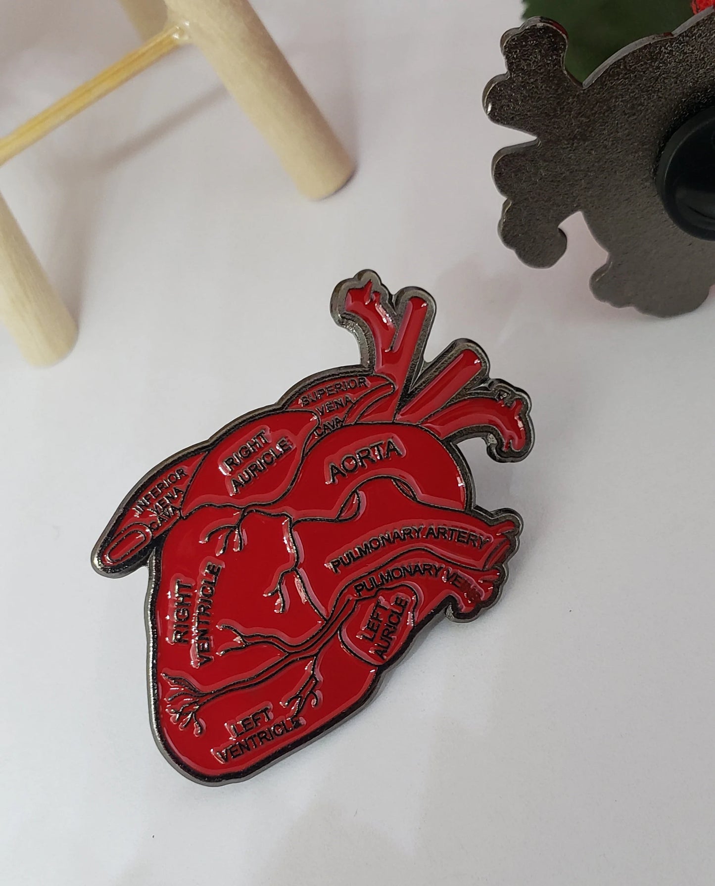 Anatomical Heart Enamel Pin – Medical Lapel Pin for Nurses, Doctors & Students – Cute Anatomy Badge Gift