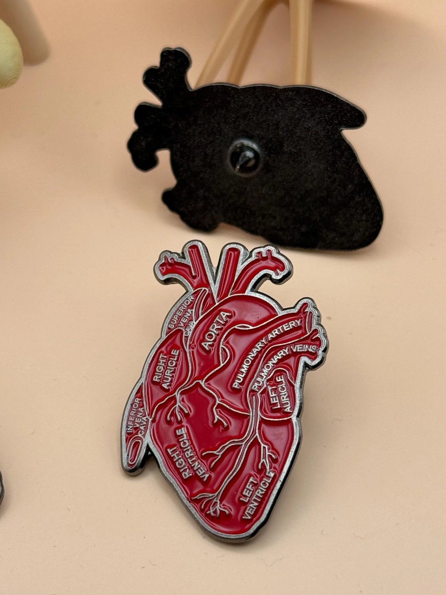 Anatomical Heart Enamel Pin – Medical Lapel Pin for Nurses, Doctors & Students – Cute Anatomy Badge Gift