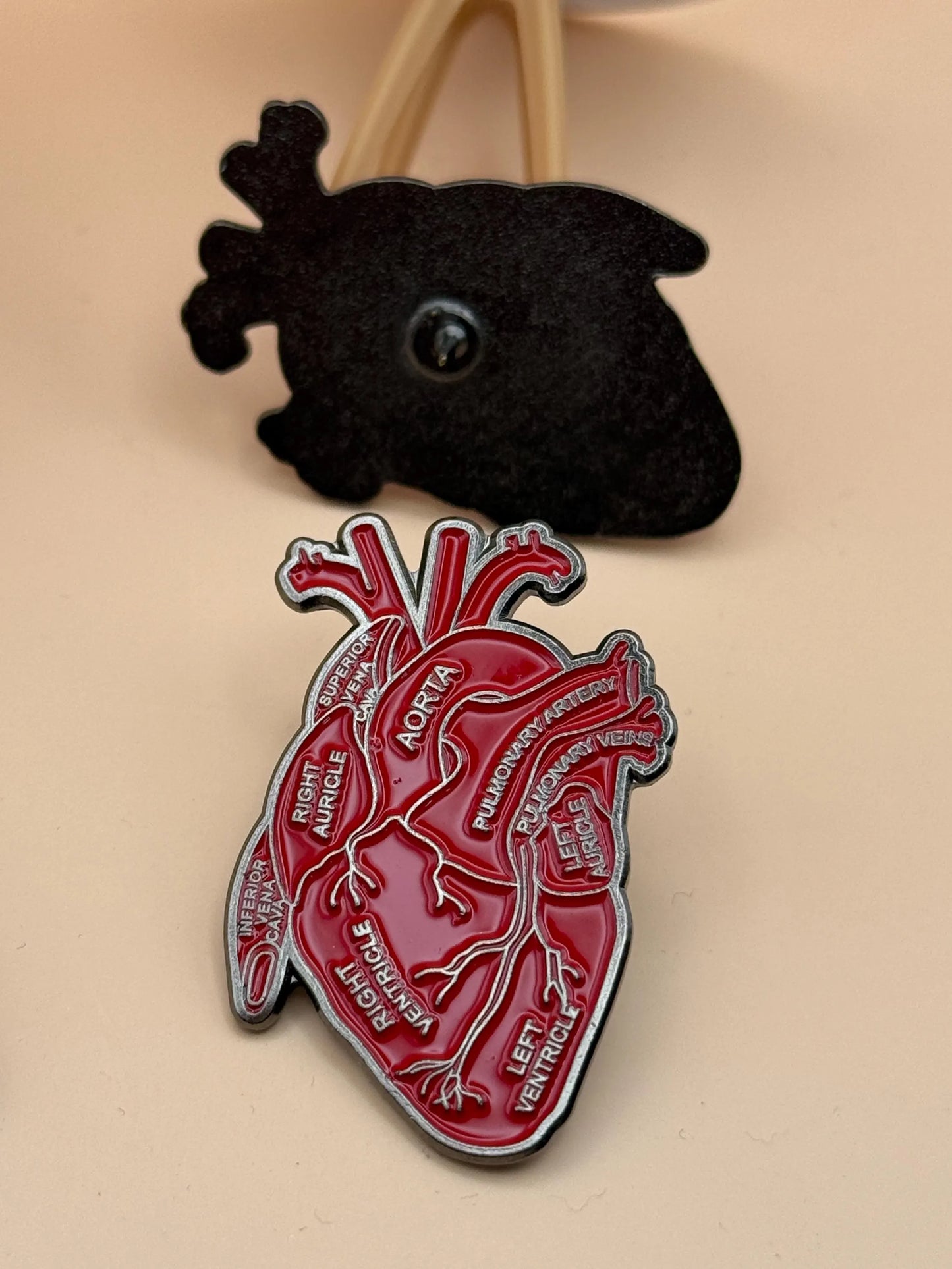 Anatomical Heart Enamel Pin – Medical Lapel Pin for Nurses, Doctors & Students – Cute Anatomy Badge Gift
