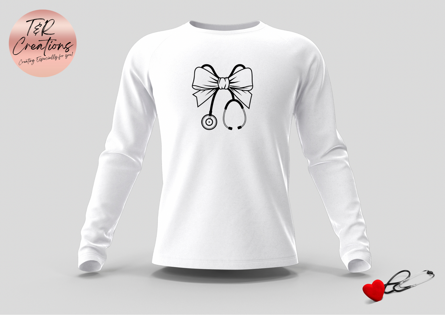 Stethoscope Nurse Coquette Bow T-shirt