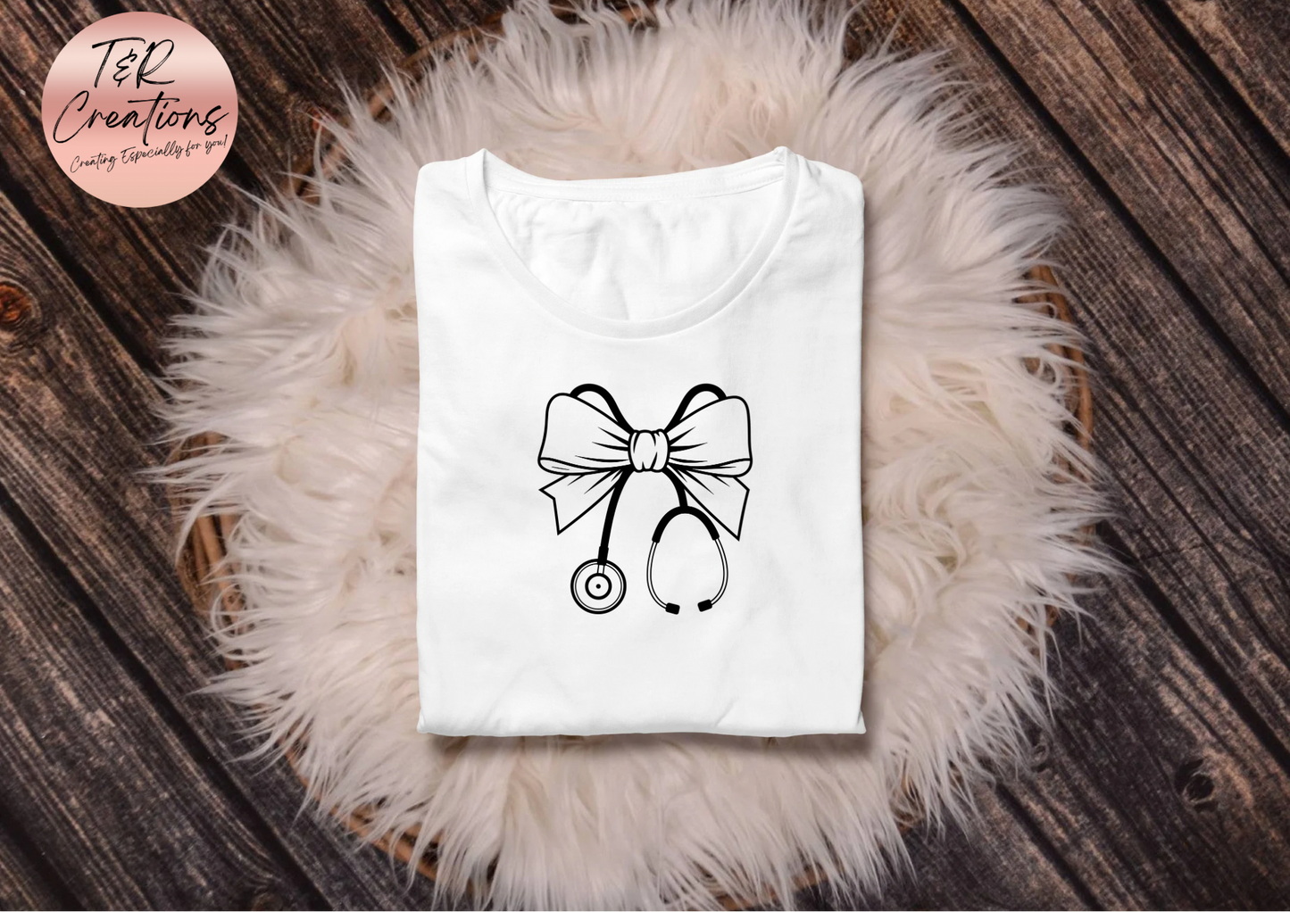 Stethoscope Nurse Coquette Bow T-shirt