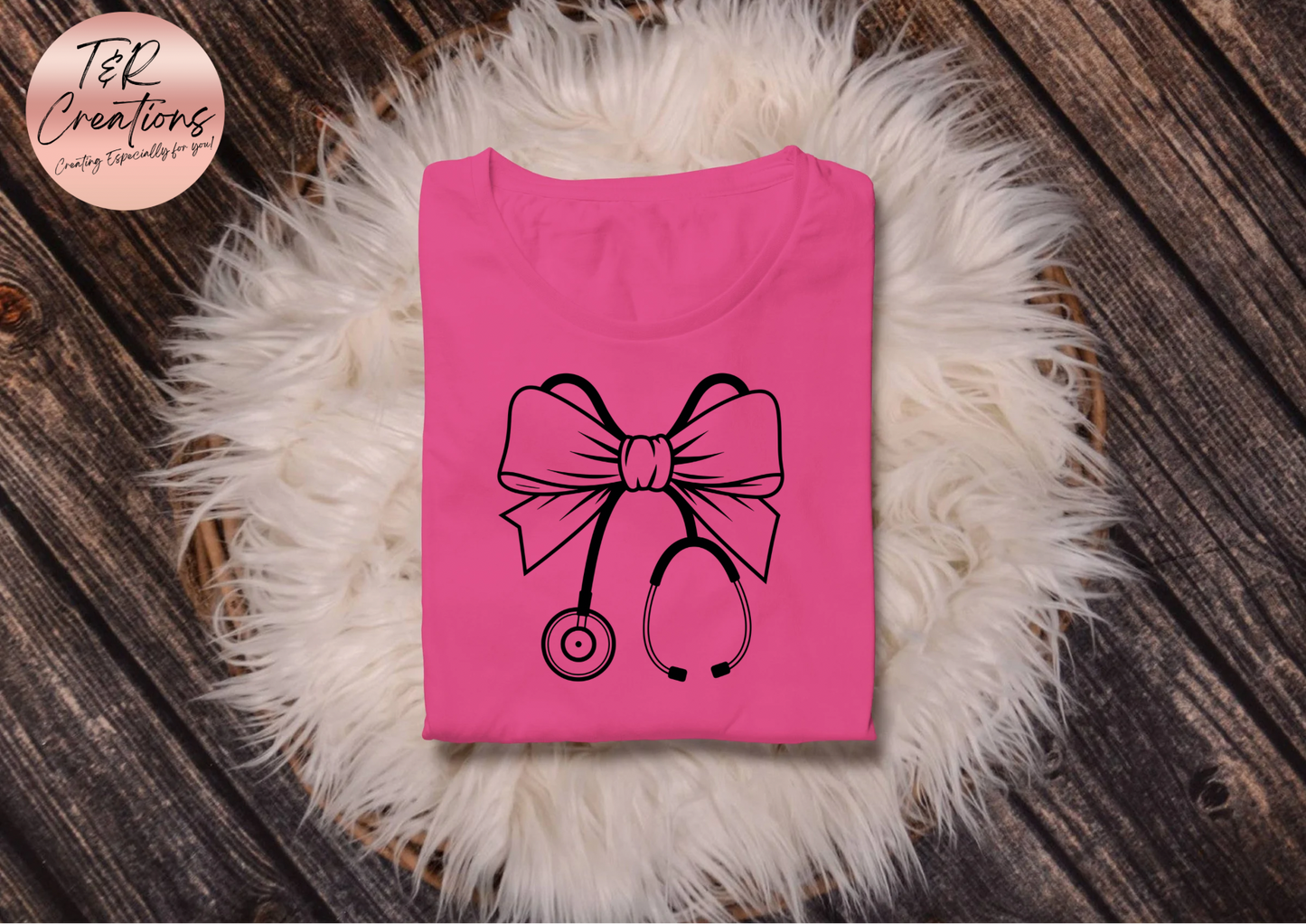 Stethoscope Nurse Coquette Bow T-shirt